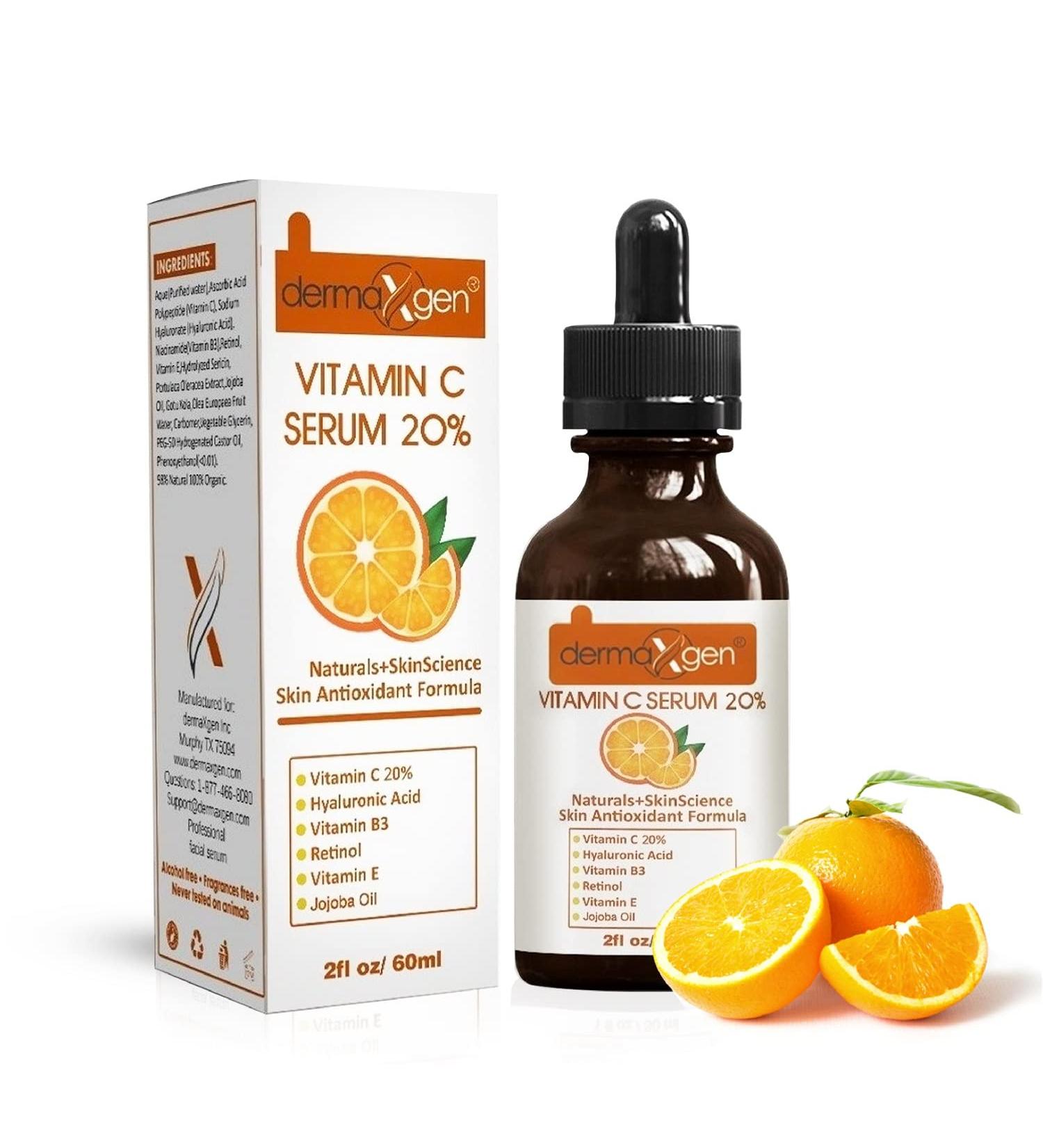 20% Vitamin C Serum with Hyaluronic Acid & Retinol - Organic Anti-Aging Moisturizer for Youthful Skin (2 FL OZ - Buy Online on GoSupps.com