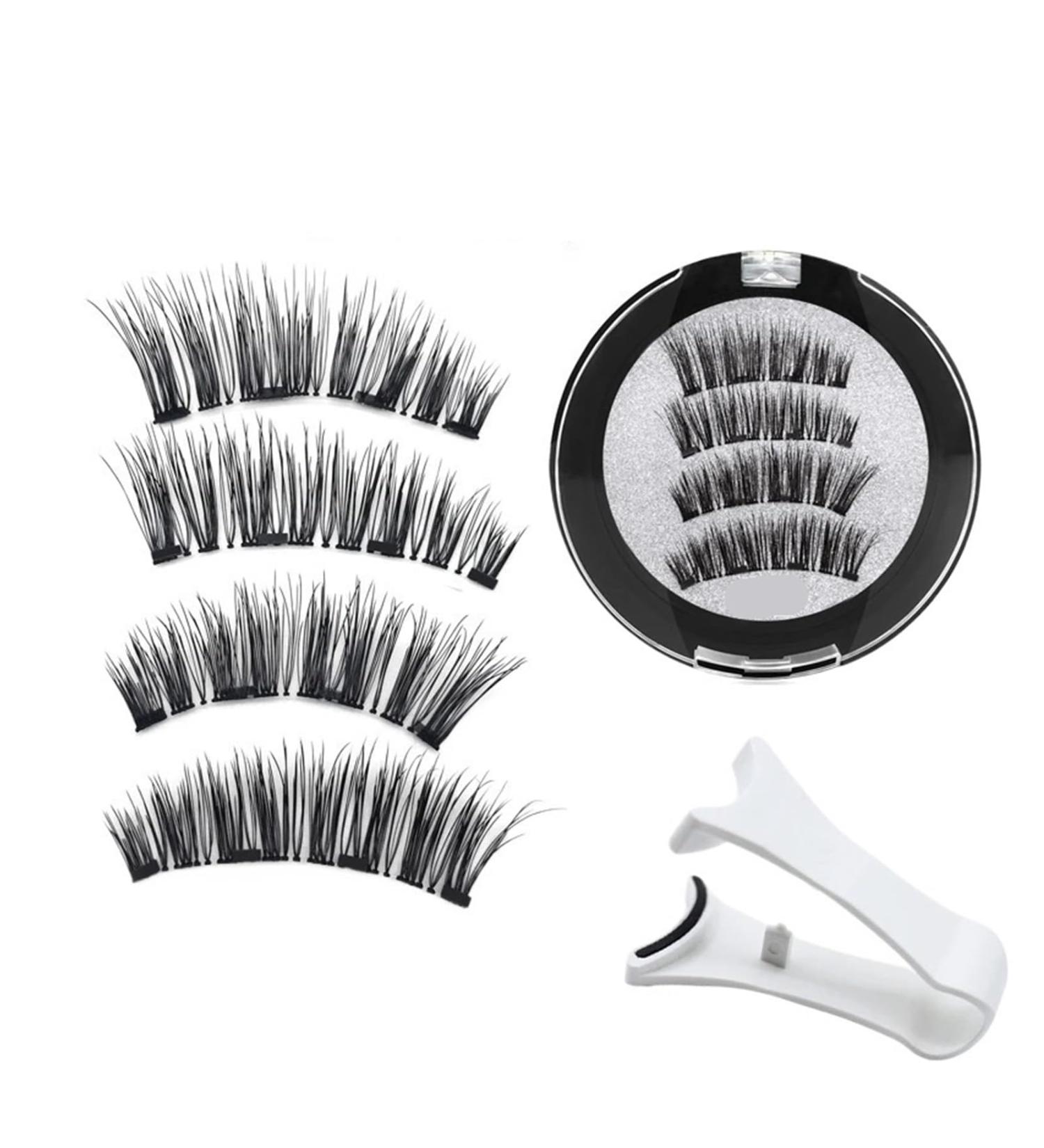 3PC 4 Magnetic Eyelashes Natural Eyelash Tape Without Glue Eyelashes Can Be Reused Best False Eyelashes (Size : KS02-4White) - Buy Online on GoSupps.com