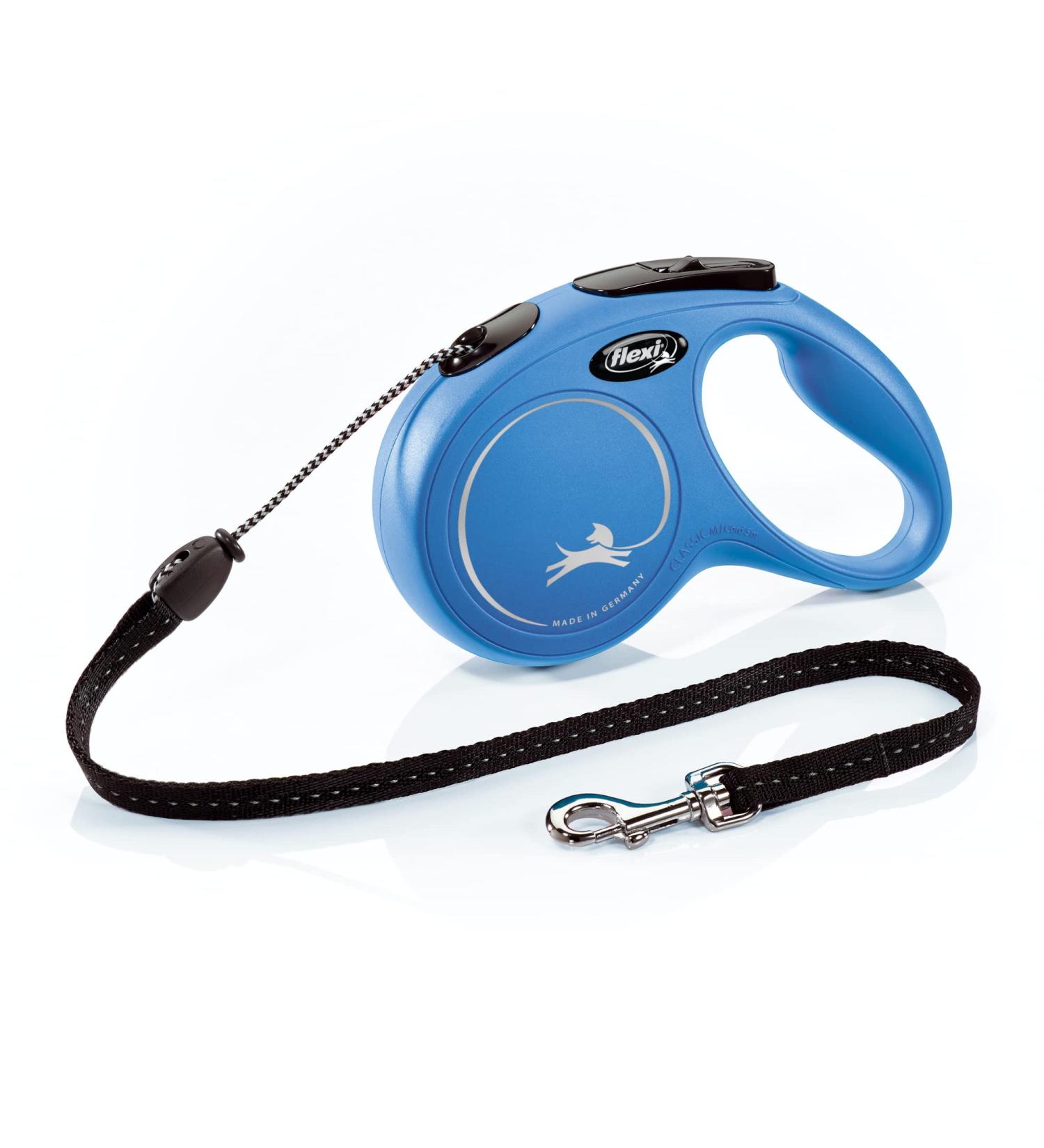 Flexi Classic Insertional Dog Leash - Ergonomic Durable 4.8m (16ft) for Dogs Up to 20kg - Medium Blue - International Shipping - Buy Online on GoSupps.com