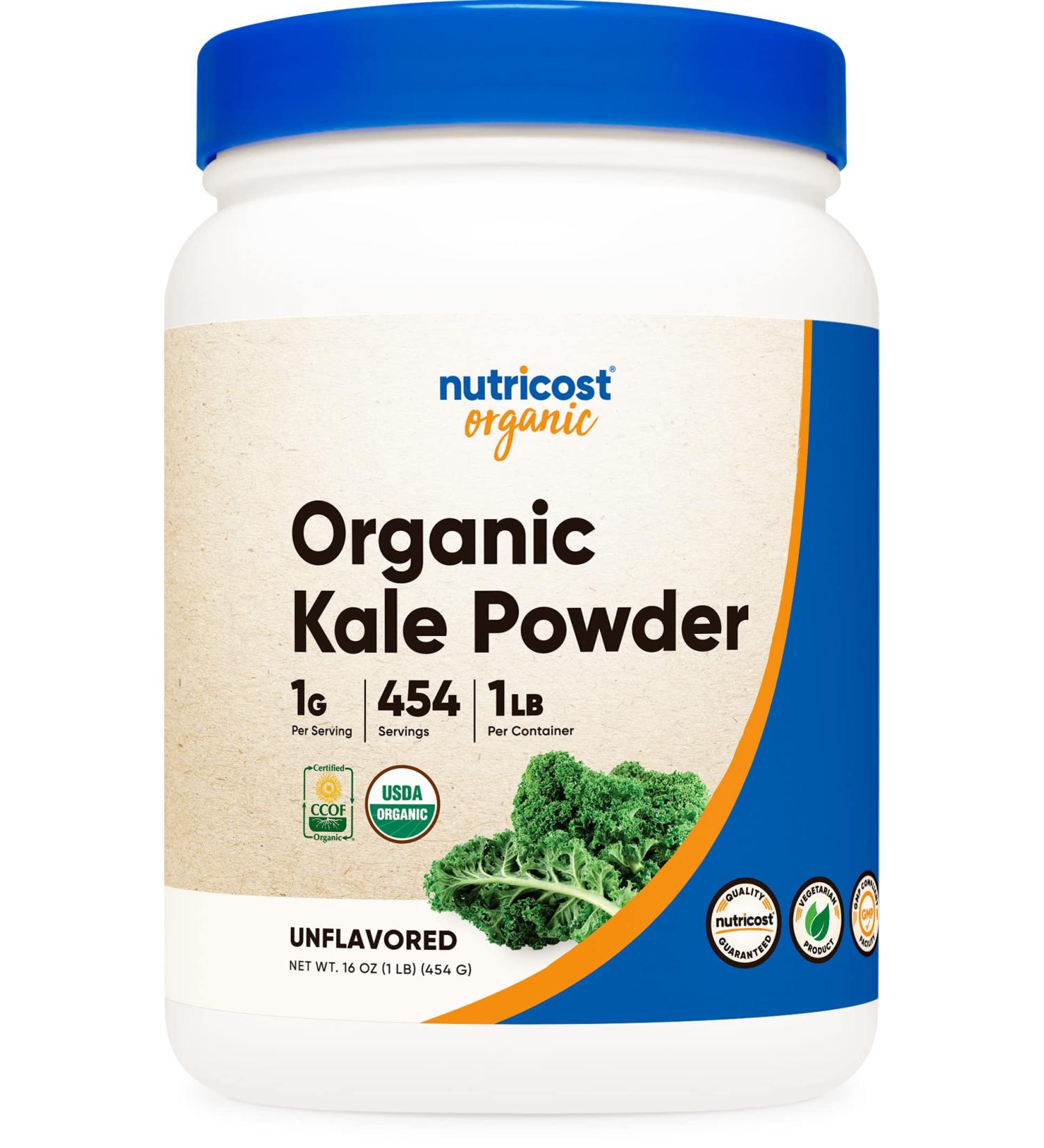 Nutricost Organic Kale Powder 1LB - USDA Certified, Non-GMO, Gluten Free - Buy Online on GoSupps.com
