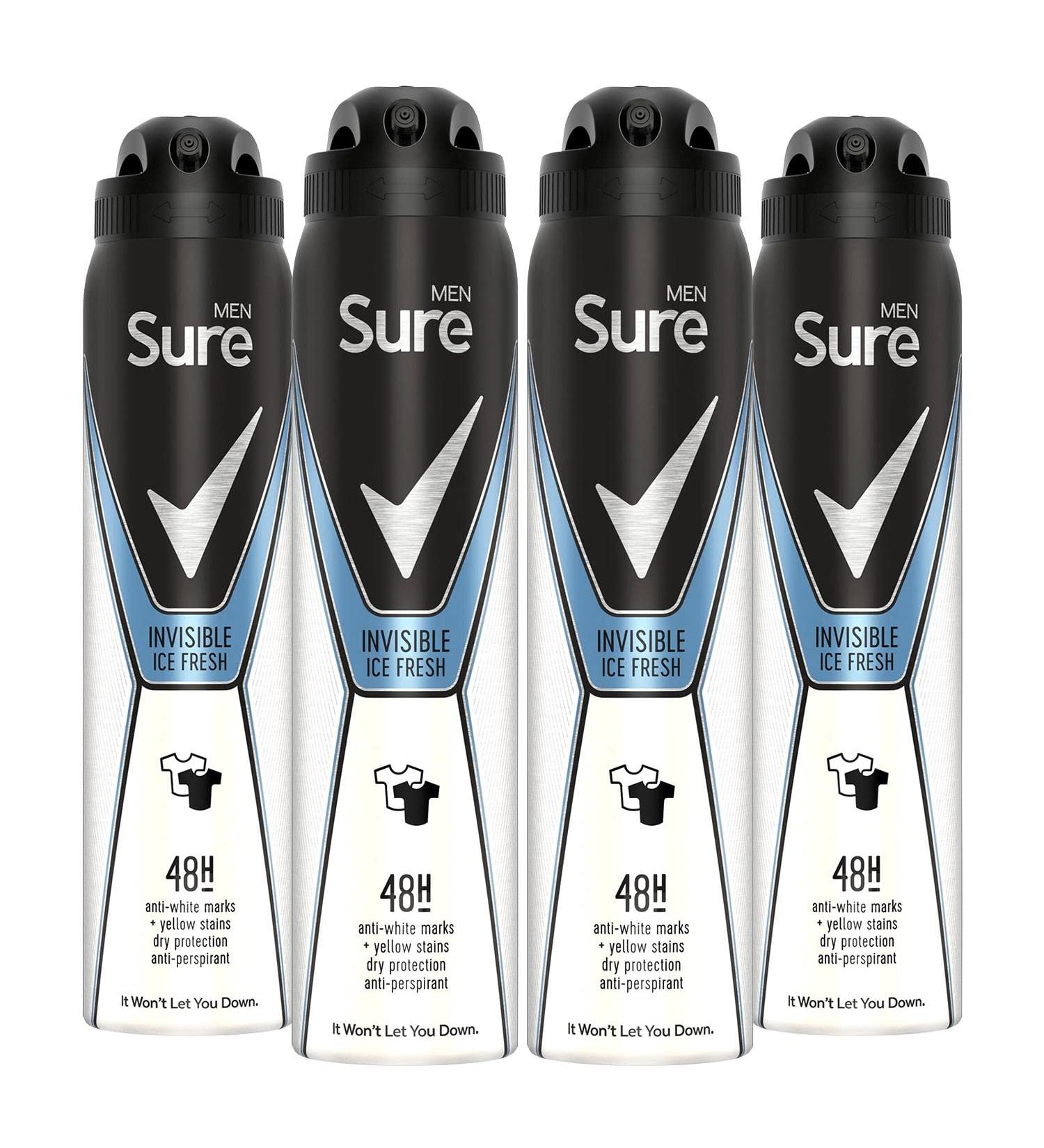 Sure Men Invisible Ice 250ml Anti-Perspirant Deodorant Spray - Buy Online on GoSupps.com