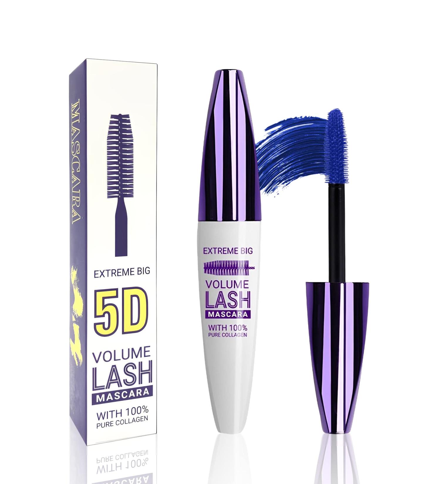 Blue 5D Telescopic Mascara - Waterproof Long-Lasting Volumizing Smudge-Proof Eyelash Makeup for Cosplay & Parties - Buy Online on GoSupps.com