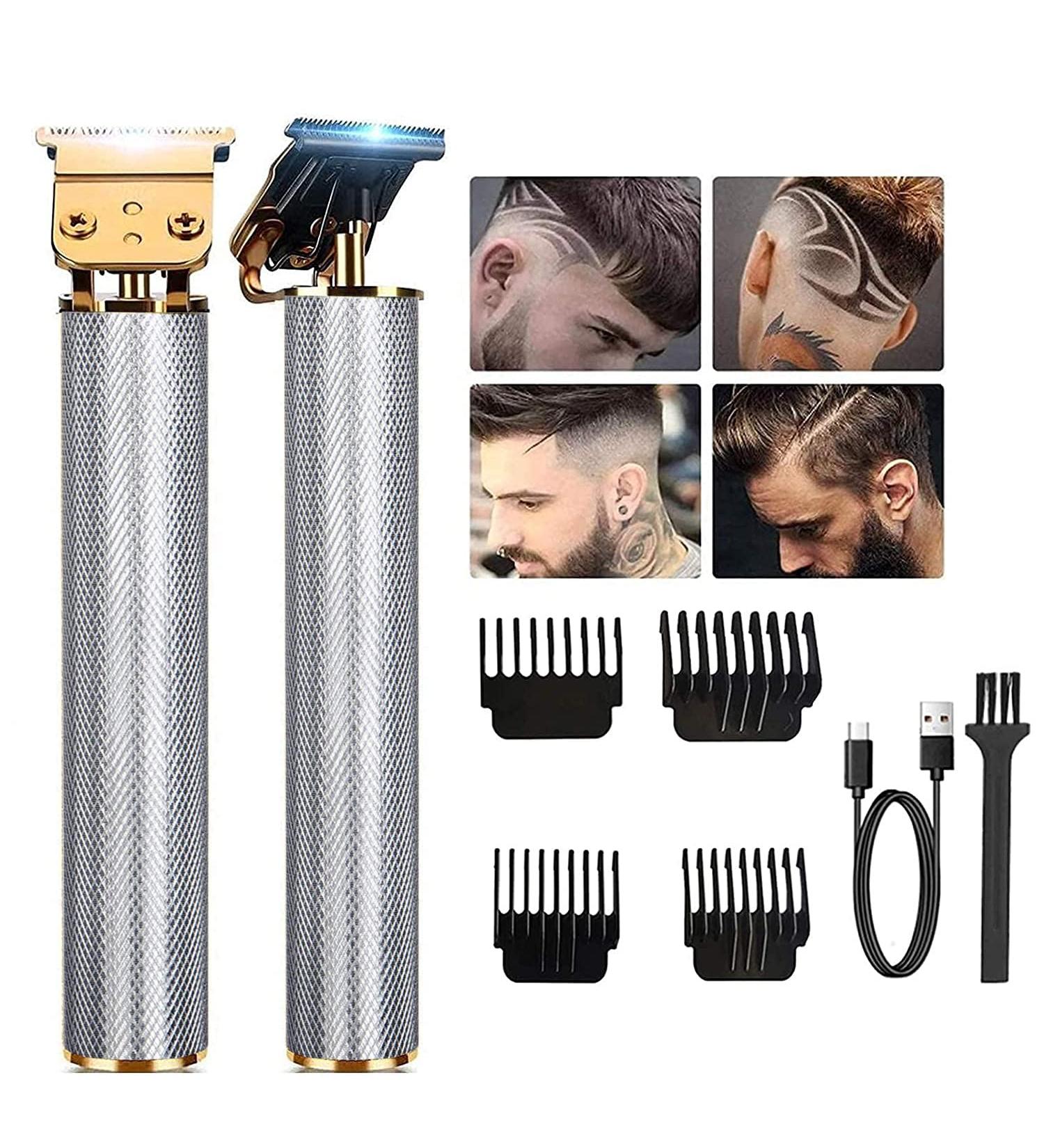 Zero Gapped T-Blade Hair Trimmer Clipper for Men - Cordless Close Cutting Clippers for Haircut & Beard - Rechargeable Barbershop Shaver (Black/Silver) - Buy Online on GoSupps.com
