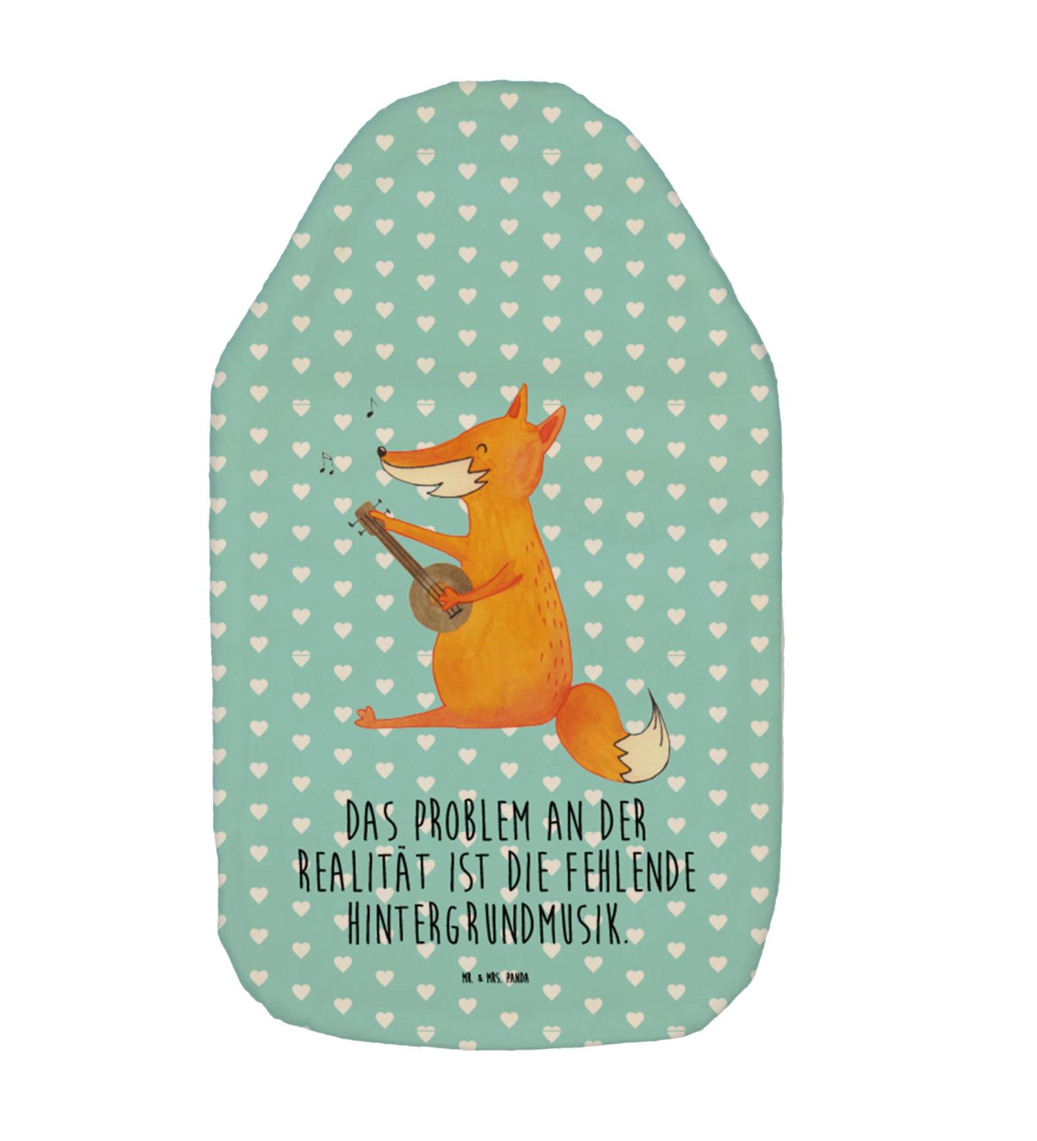 Mr. & Mrs. Panda Warm Bottle Fox Guitar | Unique Music-Themed Heat Bottle Cover & Gift for Children | Turquoise Campfire Pillow - Buy Online on GoSupps.com
