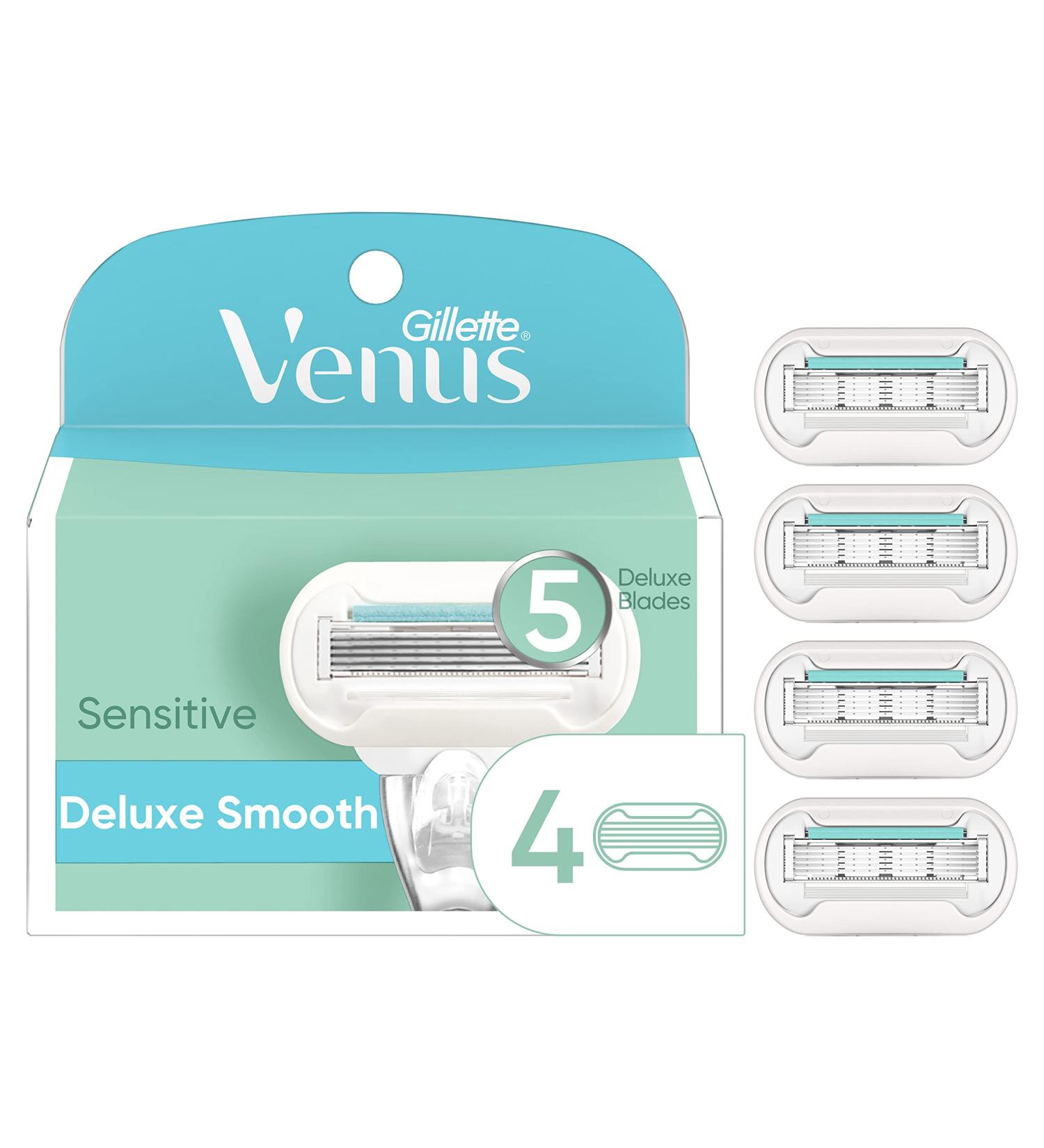 Gillette Venus Extra Smooth Sensitive Women's Razor Blade Refills - 4 Count - Buy Online on GoSupps.com