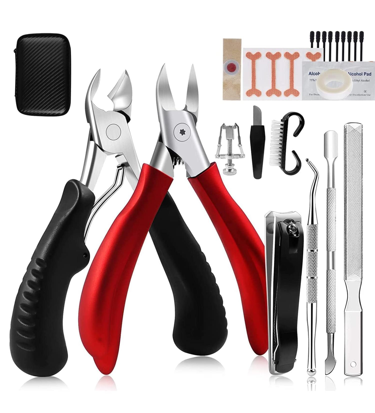 NUNALISA Ingrown Toenail Treatment Kit - Premium Toenail Removal Set with Clippers, File, Pusher, Corrector for Thick & Ingrown Nails - Professional Peticure Tool Included - Buy Online on GoSupps.com