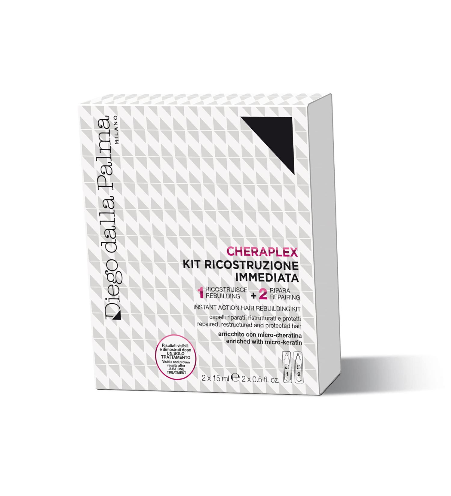 Diego dalla Palma Cheraplex Instant Hair Rebuilding Kit - 2-Step Treatment - Repairs & Restructures Hair - 2 Pc - Buy Online on GoSupps.com