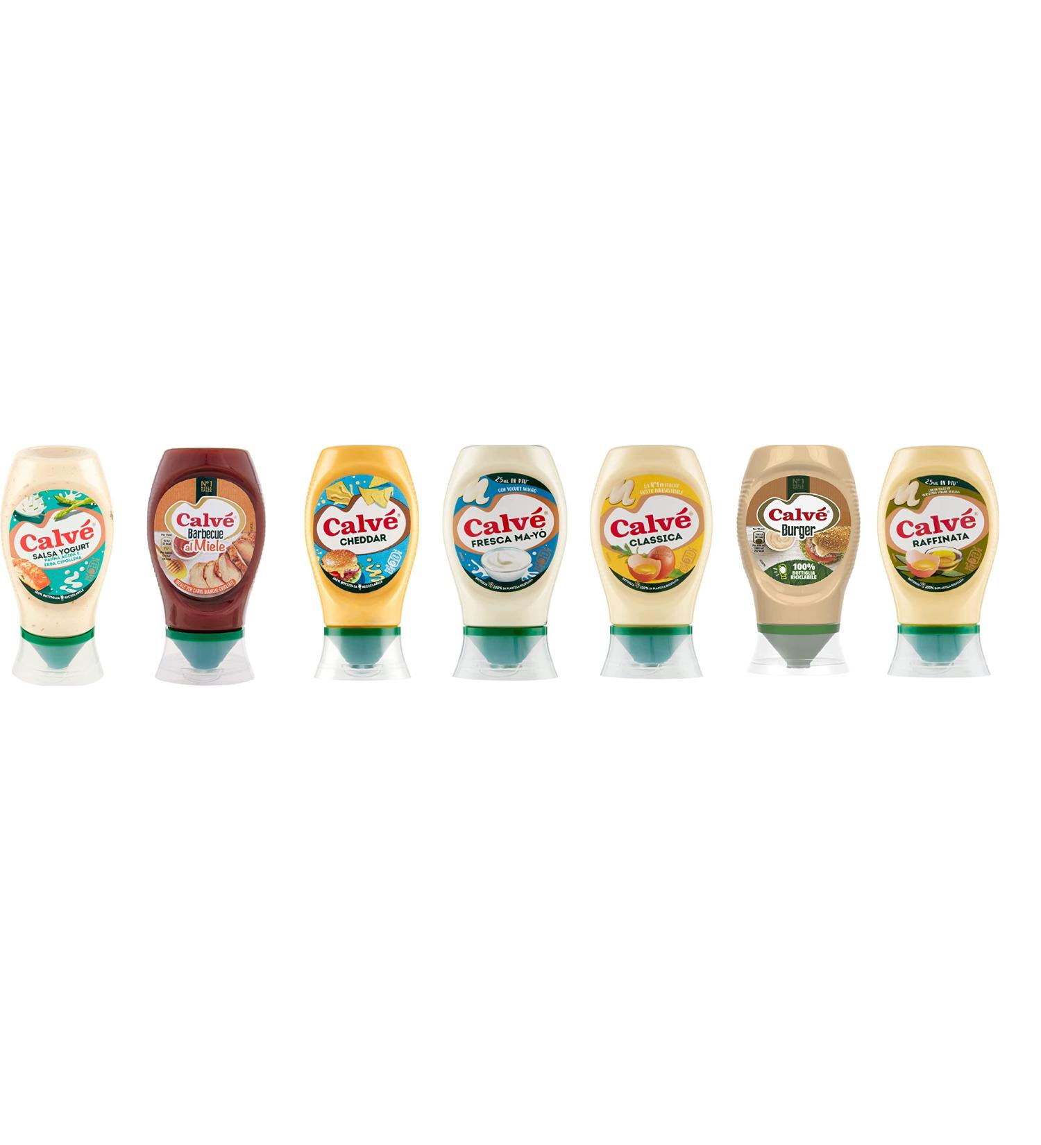 Lot of 7 test packets Calv Salsa saucesMayonnaise mayo classica salsa burger top down - Buy Online on GoSupps.com