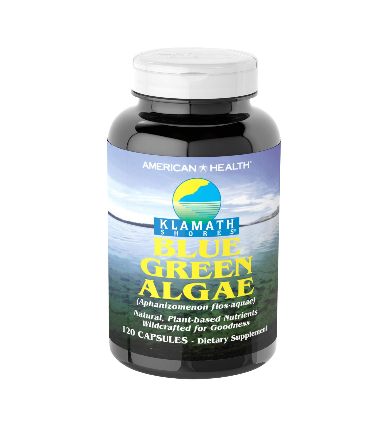 American Health Klamath Shores Blue Green Algae Capsules - 120 Count | Phytonutrient-Rich Superfood Supplement for Energy & Immunity | 120 Servings - Buy Online on GoSupps.com