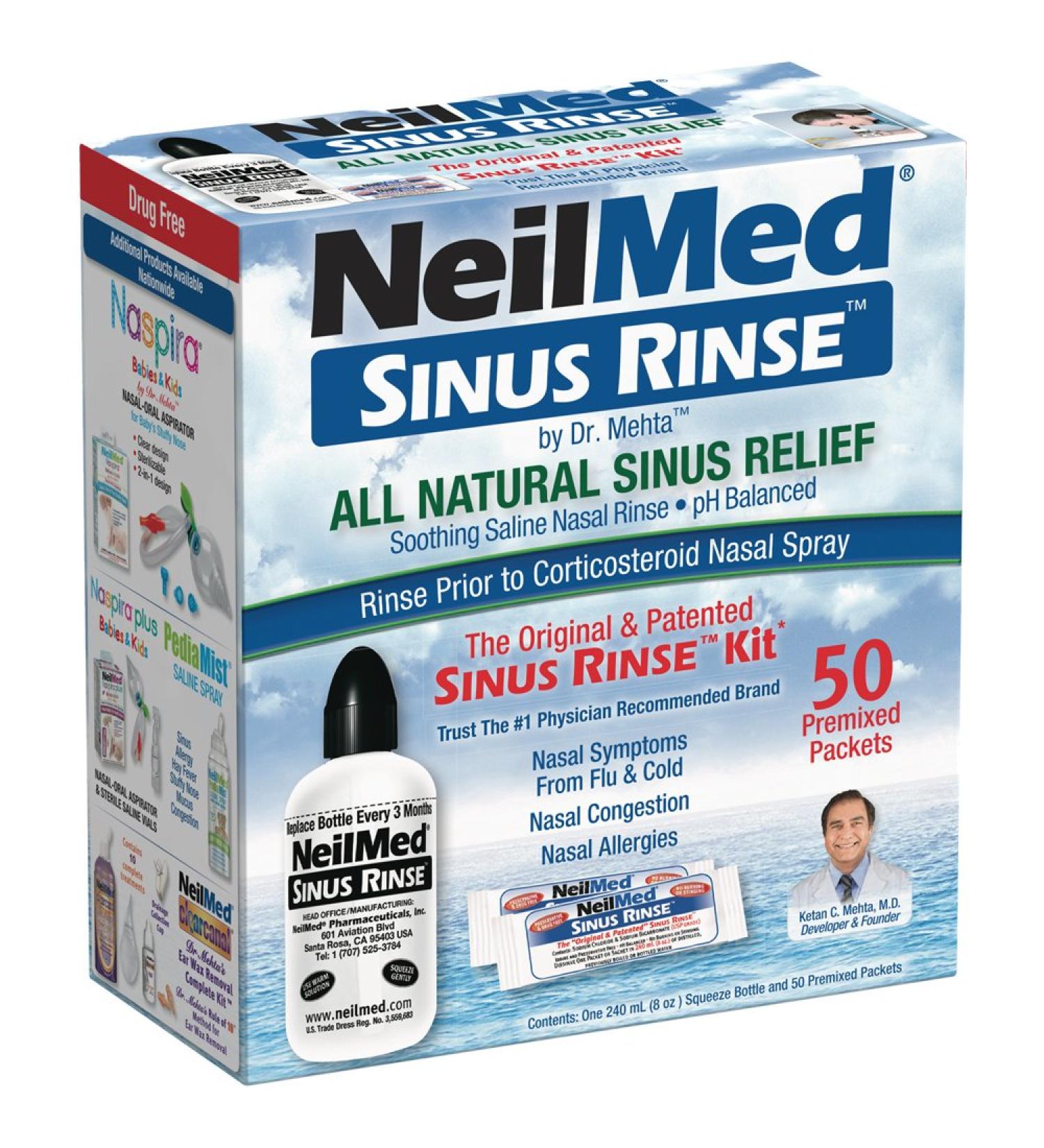 NeilMed Sinus Rinse Kit - Effective Nasal Rinse for Complete Sinus Relief - Buy Online on GoSupps.com