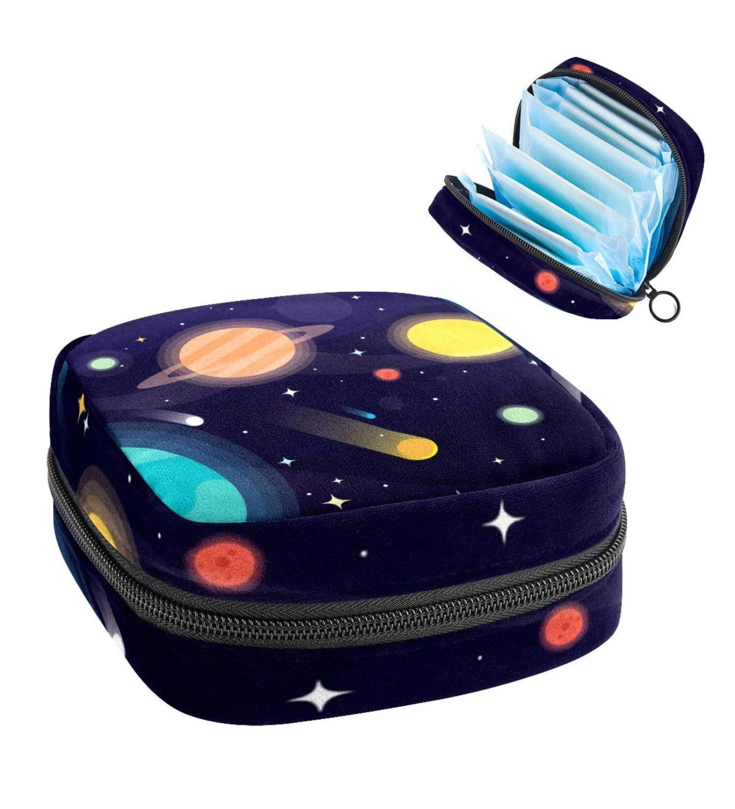 Womens Bonds Storage Pockets - Galaxy Universe Portable Period Kit | Stylish Feminine Product Bag for Girls - Buy Online on GoSupps.com