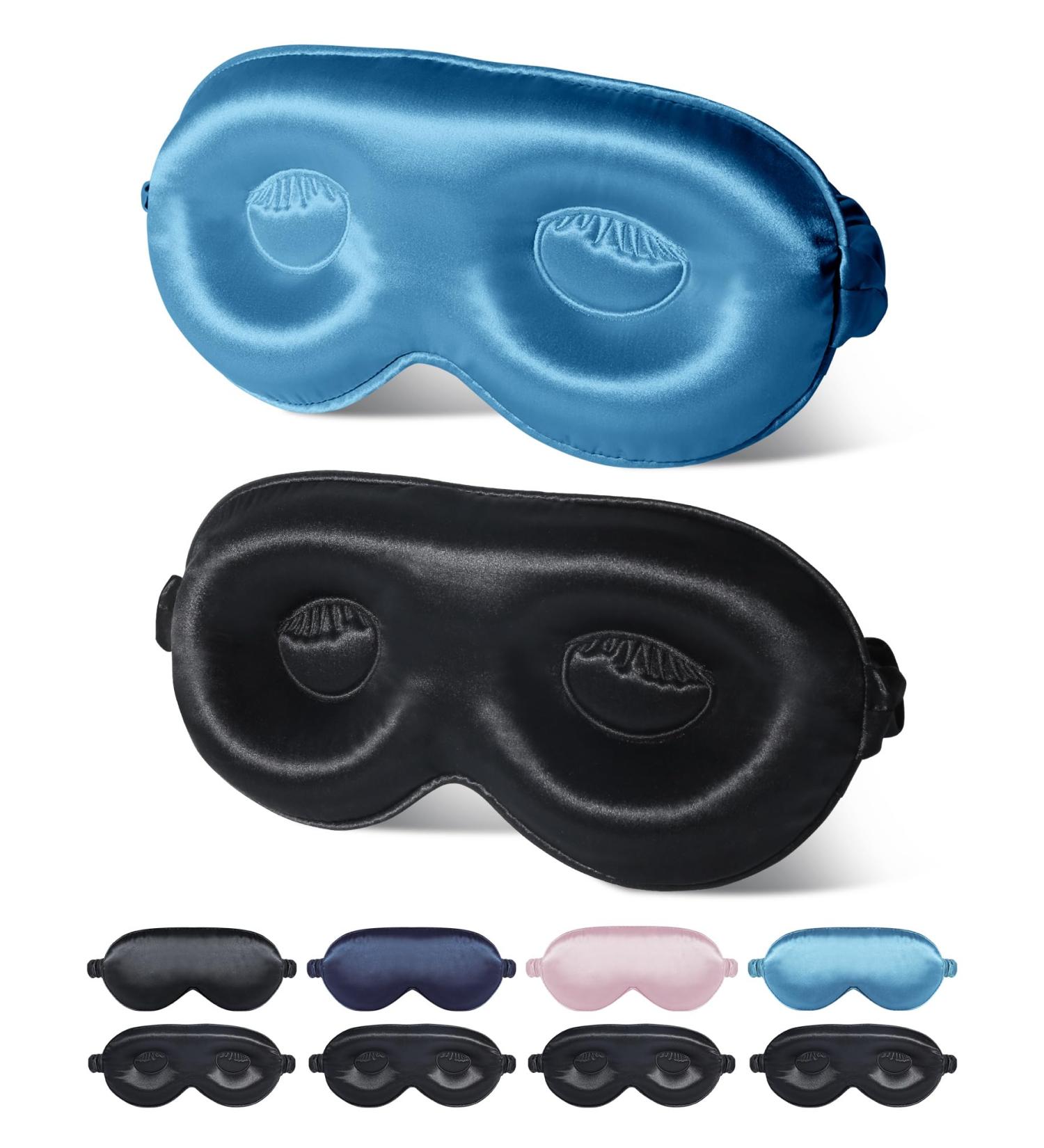 Buy BeeVines 3D Sleep Mask - 22 Momme Silk Eye Masks 2 Pack Weighted Blindfold Night Light Blocking for Lash Extensions - Best for Men & Women - Buy Online on GoSupps.com