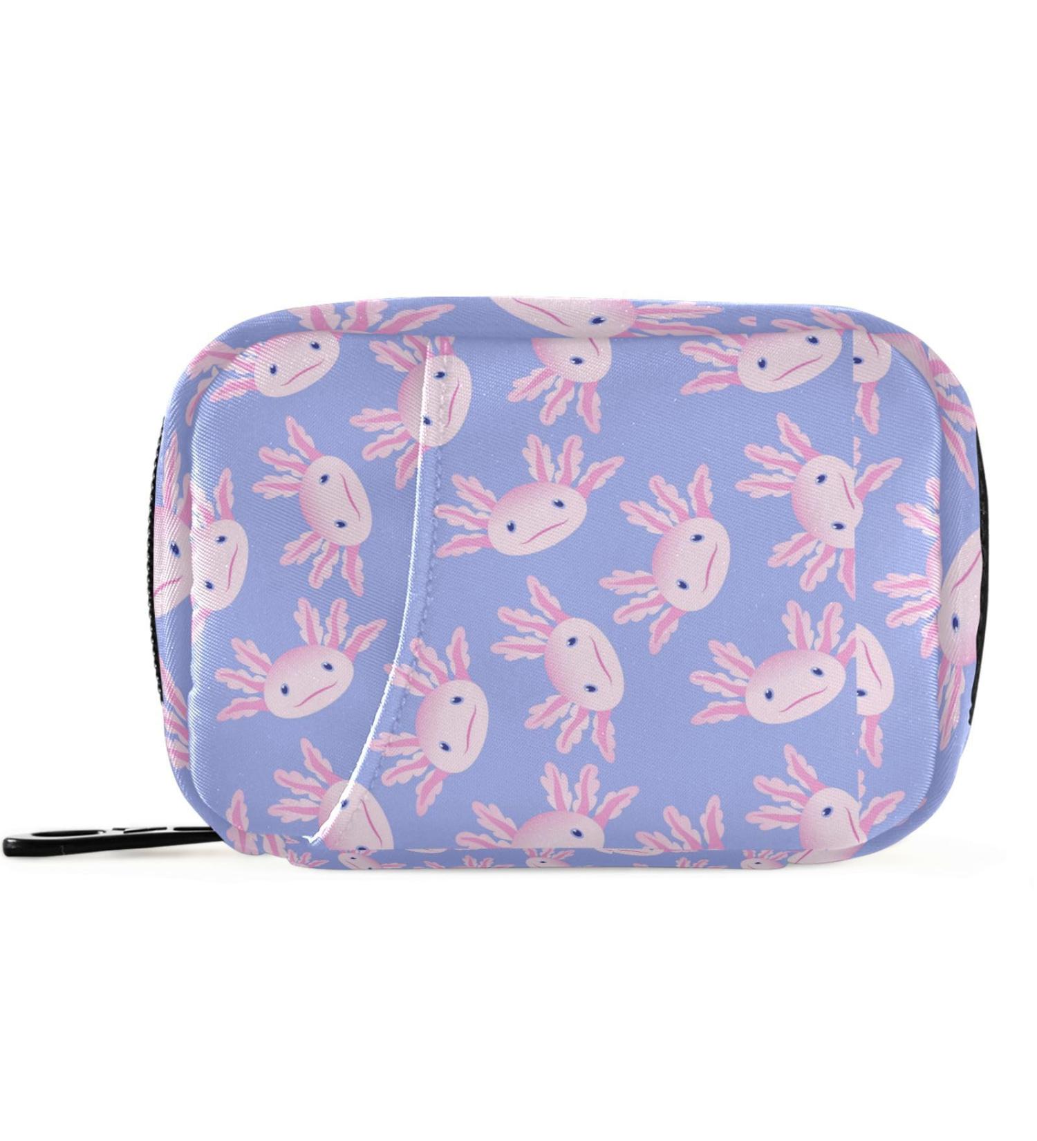 Pfrewn 7-Day Cartoon Axolotl Pill Organizer Case - Portable Weekly Vitamin & Supplement Holder with Zipper - Buy Online on GoSupps.com