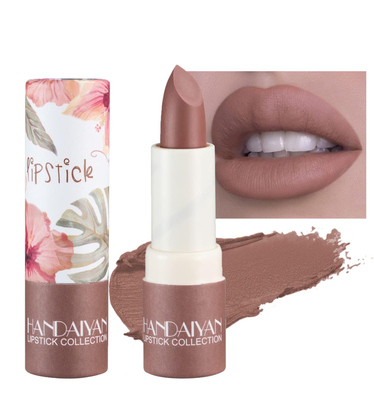 Matte Nude Lipstick - Long Lasting Velvety Lip Gloss | Non-Stick Waterproof Lip Stain | Perfect Gift for Women - 05# Amber (0.13 Oz - Buy Online on GoSupps.com
