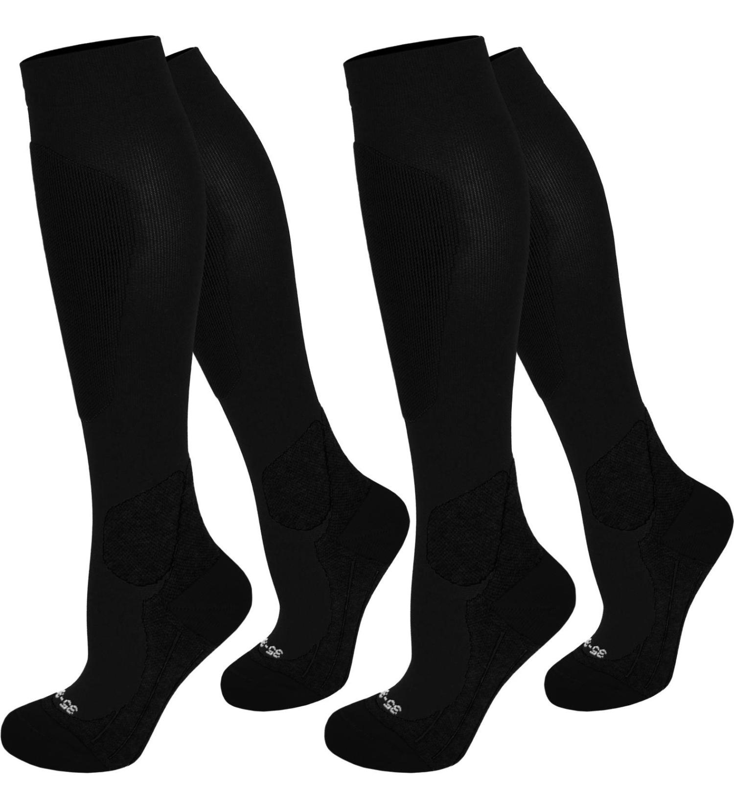 Normani Compression Stockings - 2 Pairs Knee Highs Support - Black 39-42 for Sports & Daily Wear - International Shipping Available - Buy Online on GoSupps.com
