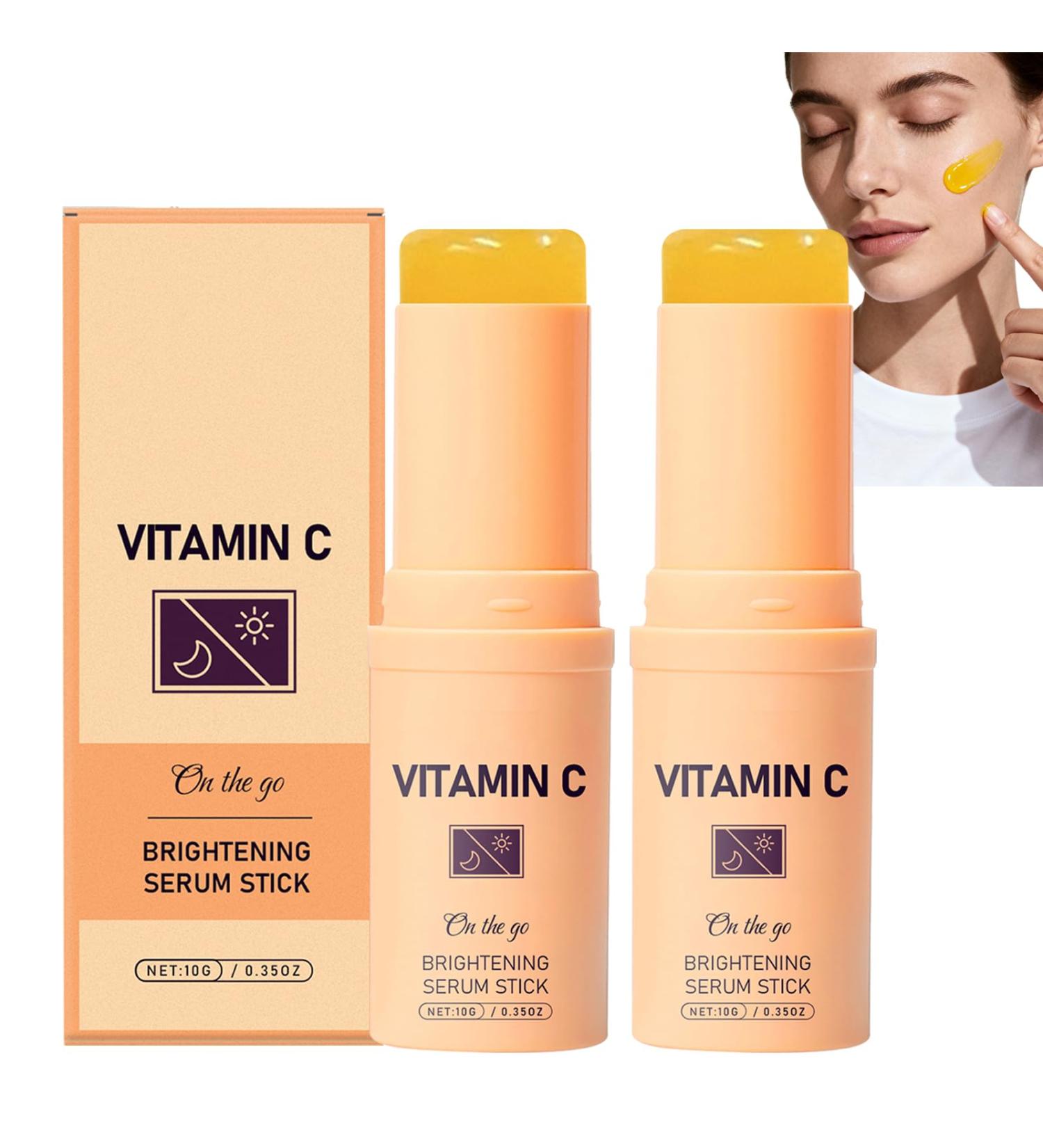 WRANBAO Vitamin C Face Serum Stick Vitamin C Brightening & Hydrating Balm Boost Brightening Serum Stick Brightenings & Hydrating Face & Body Serums Even Out Skin Tone Suitable for Neck and Face 2 2 pieces - Buy Online on GoSupps.com