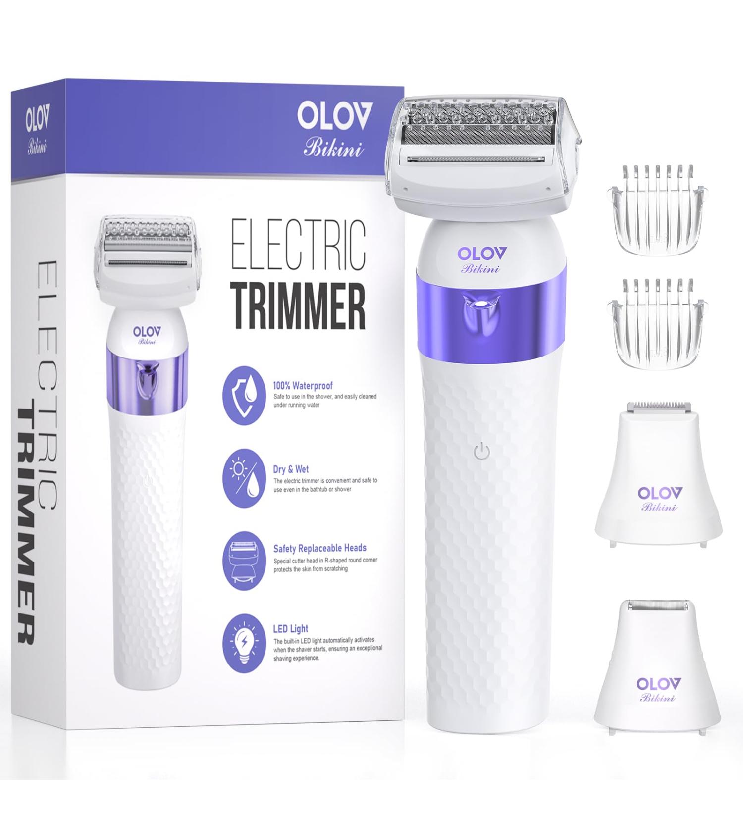 Bikini Trimmer & Electric Shaver for Women - IPX7 Waterproof Rechargeable with 3 Heads | Perfect for Legs & Underarms - Shop Now - Buy Online on GoSupps.com