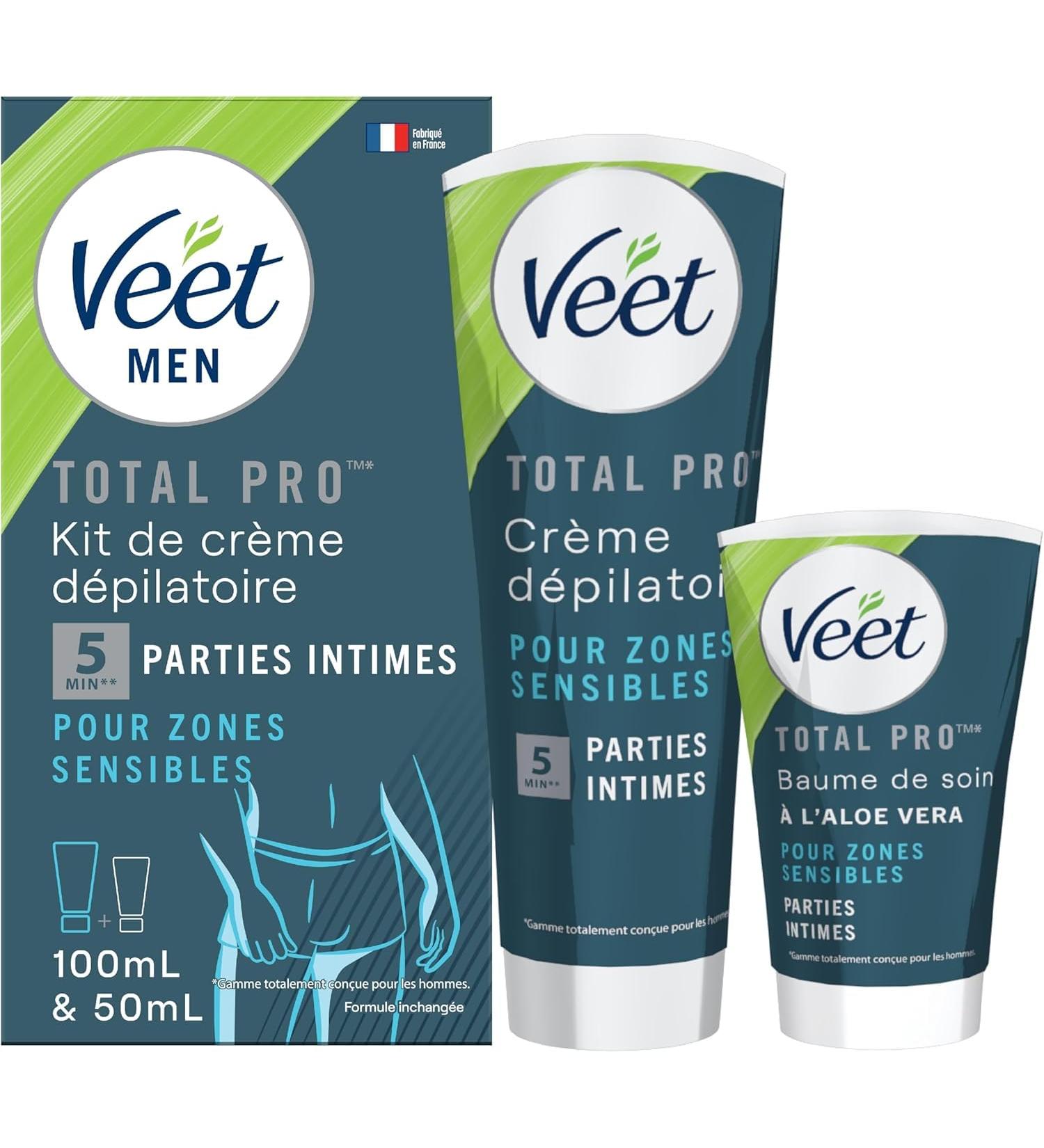 Veet Men - Kit d pilation Parties Intimes - Cr me D pilatoire 100ml et Baume de Soin 50ml - Zones Sensibles 150 ml (Lot de 1) - Buy Online on GoSupps.com