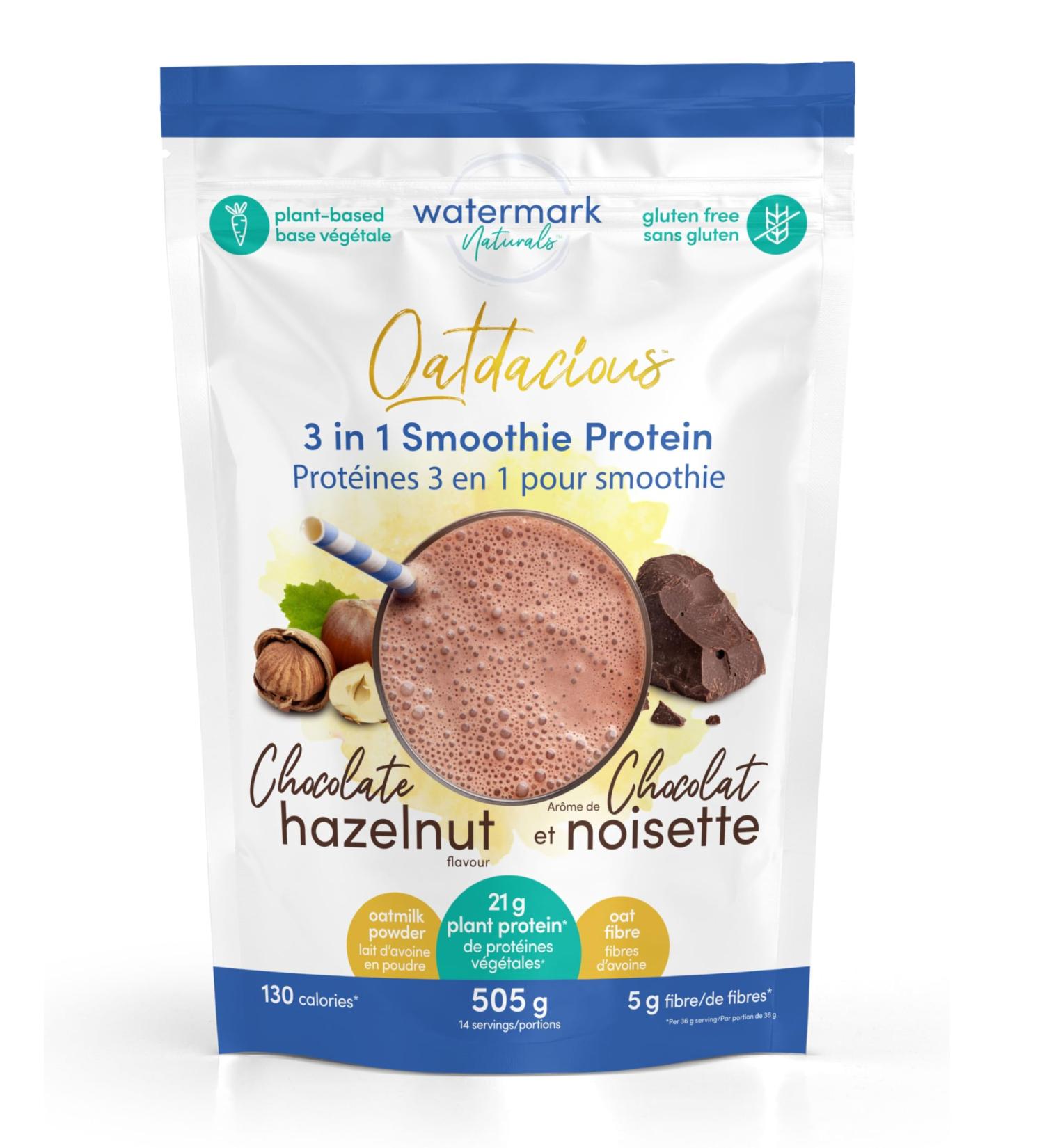 Vegan Protein Powder - Oatdacious 3 in 1 Smoothie Protein (Chocolate Hazelnut) with Oat Fibre/505 gm Gluten Free No Added Sugars - Buy Online on GoSupps.com