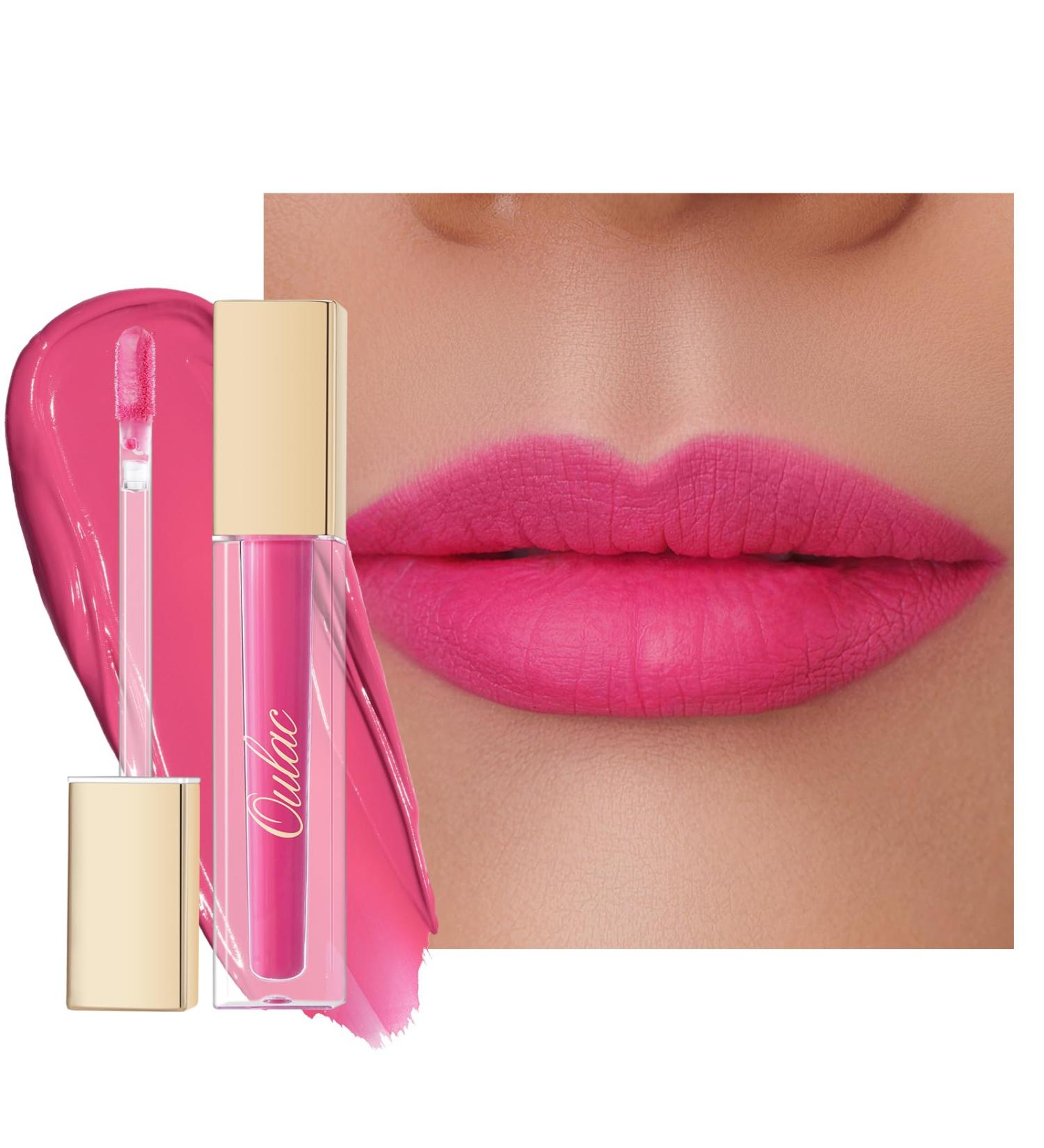 Oulac Liquid Matt Lipstick - Long-Lasting Pink Lipstick Vegan Gluten-Free Intensive Color with Precise Applicator - 4.5 ml (M09) Pinky Kiss - Buy Online on GoSupps.com