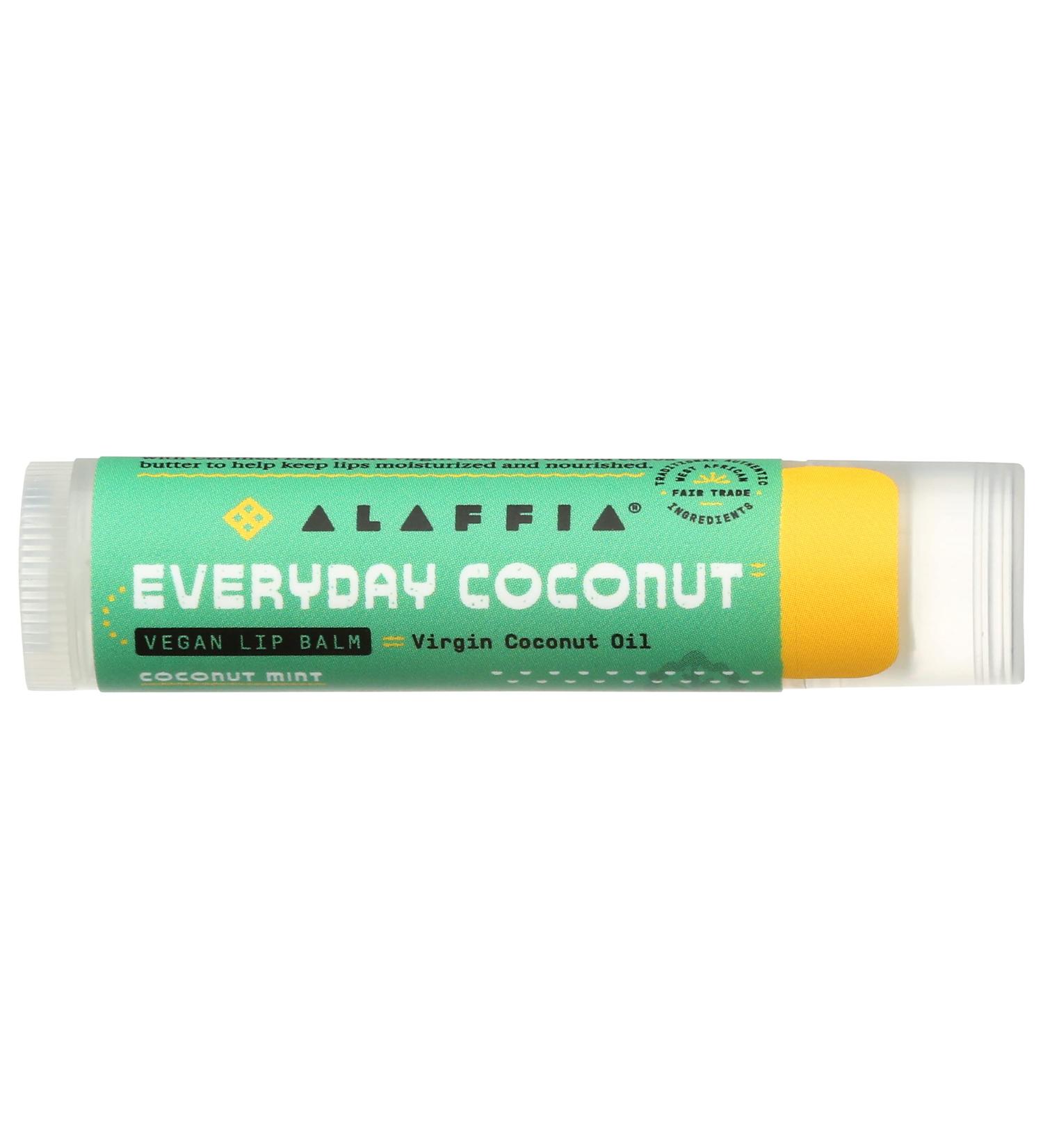Alaffia Coconut Mint Lip Balm - 0.15 oz | Natural Hydration & Refreshing Flavor - Buy Online on GoSupps.com