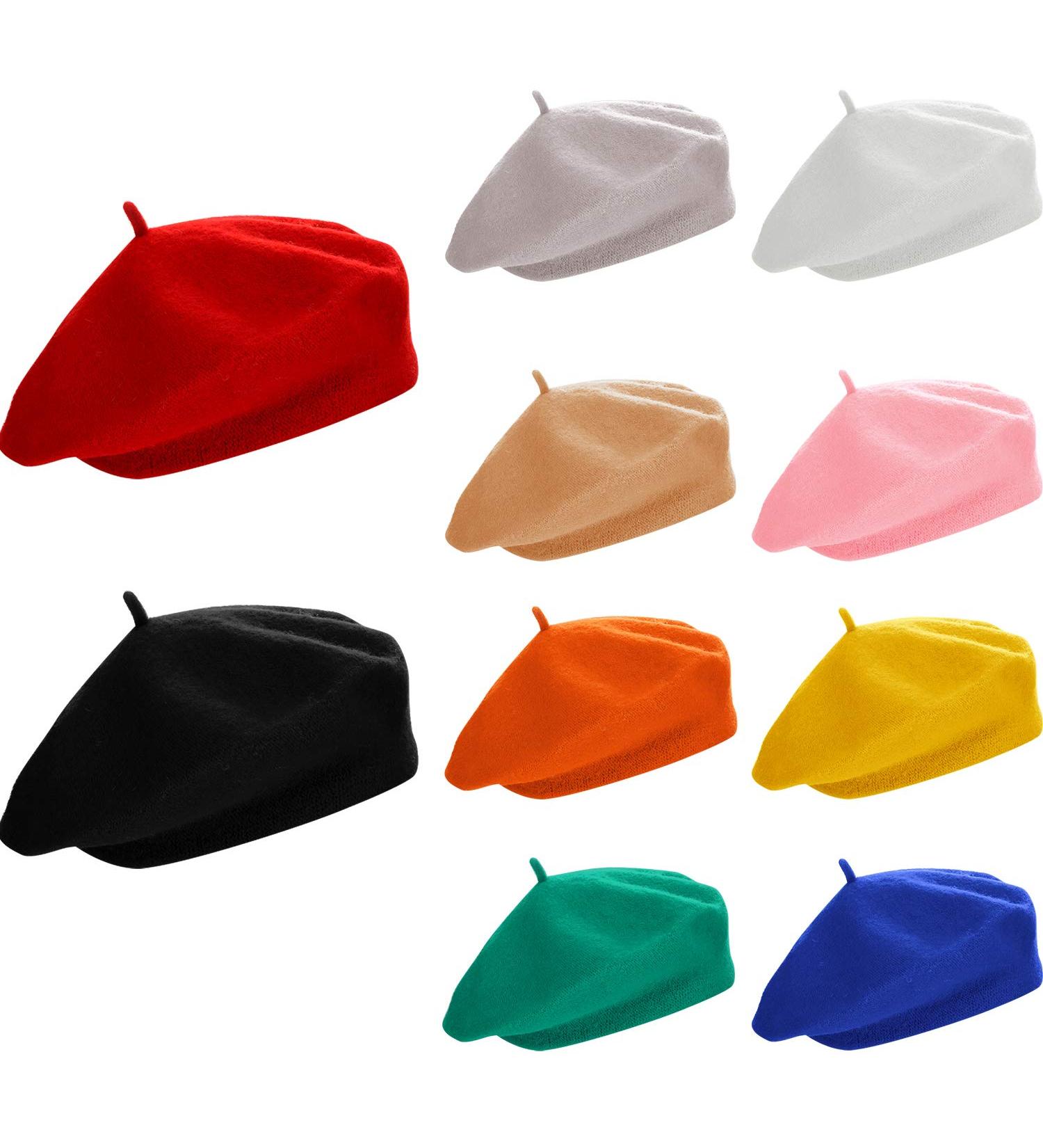 10-Piece Multicolored Women's French Beret Set | Artist Hat for Winter | Stylish and Warm French Style Berets for Ladies and Girls - Buy Online on GoSupps.com