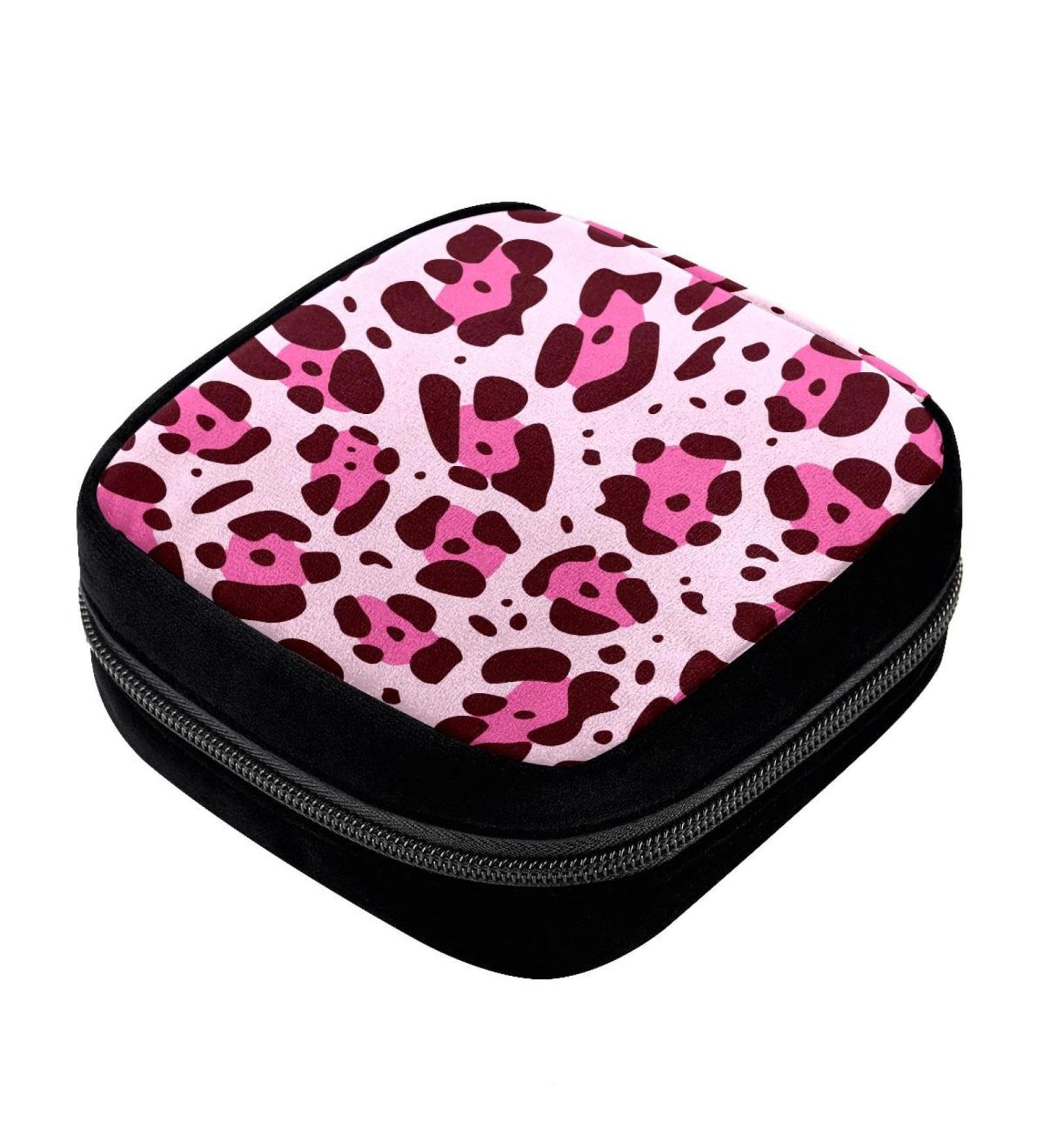 GIAPB Pink Leopard Period Bag - Sanitary Napkin Storage & Makeup Pouch - Buy Online on GoSupps.com