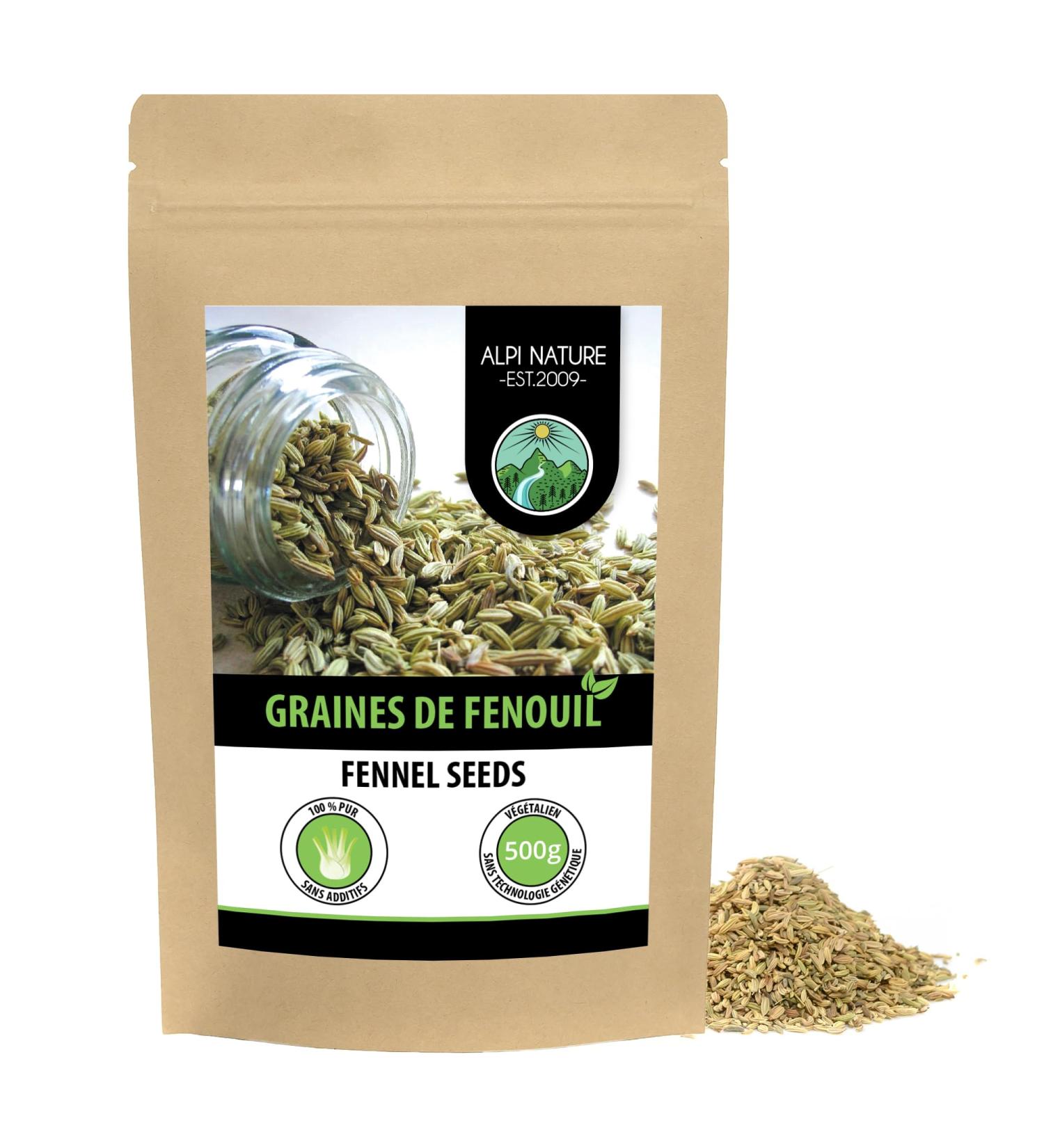 Fennel Seeds (500g) Whole Fennel 100% Natural Fennel Seeds Naturally No Additives Vegan - Buy Online on GoSupps.com
