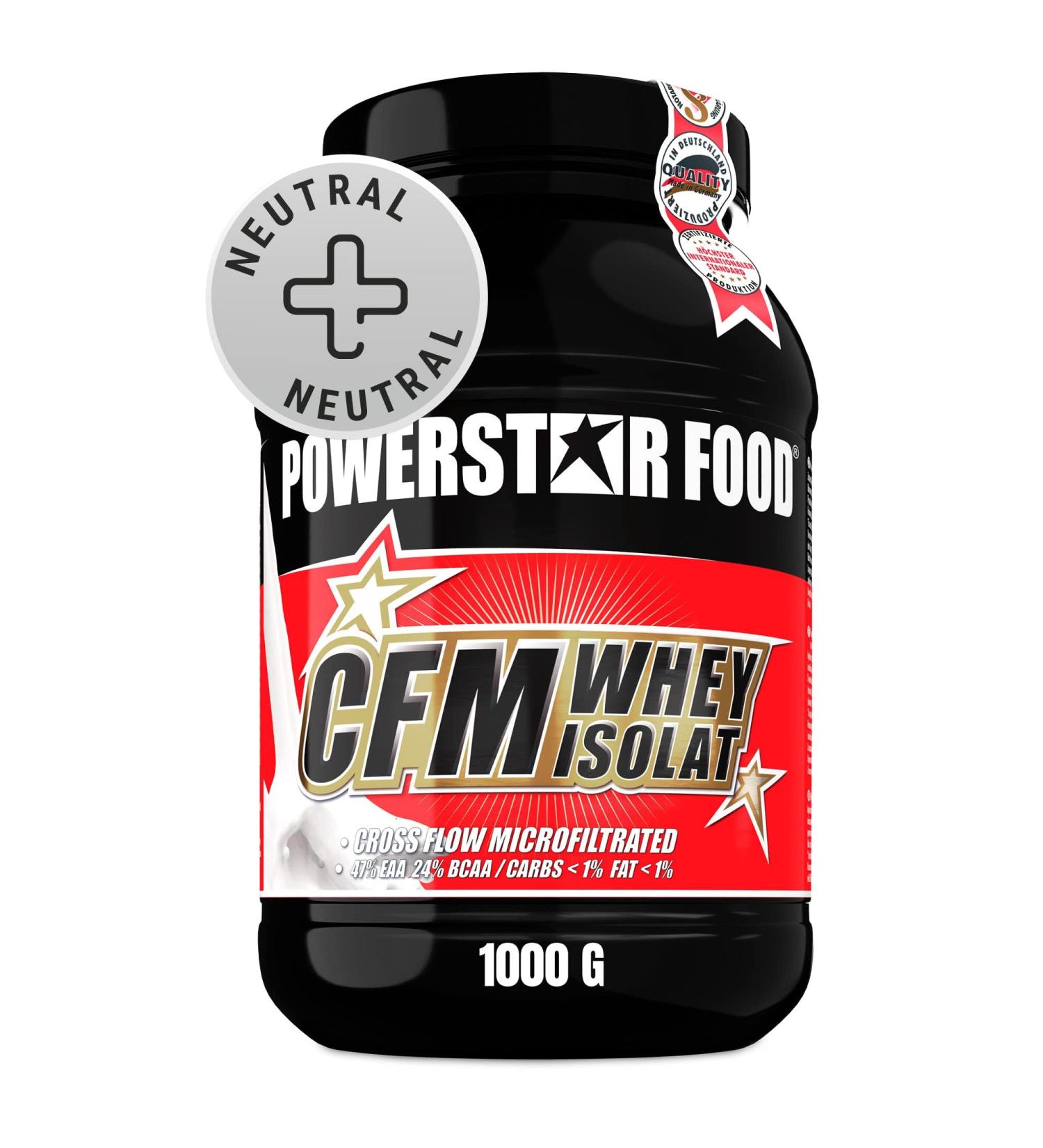  POWERSTAR FOOD Powerstar 100% CFM Whey Isolate 1kg | 96.5% Dry Protein | Protein Powder for Bodybuilding | Made in Germany | High-Dose Protein Powder Made with Pasture-Raised Milk | Natural - Buy Online on GoSupps.com