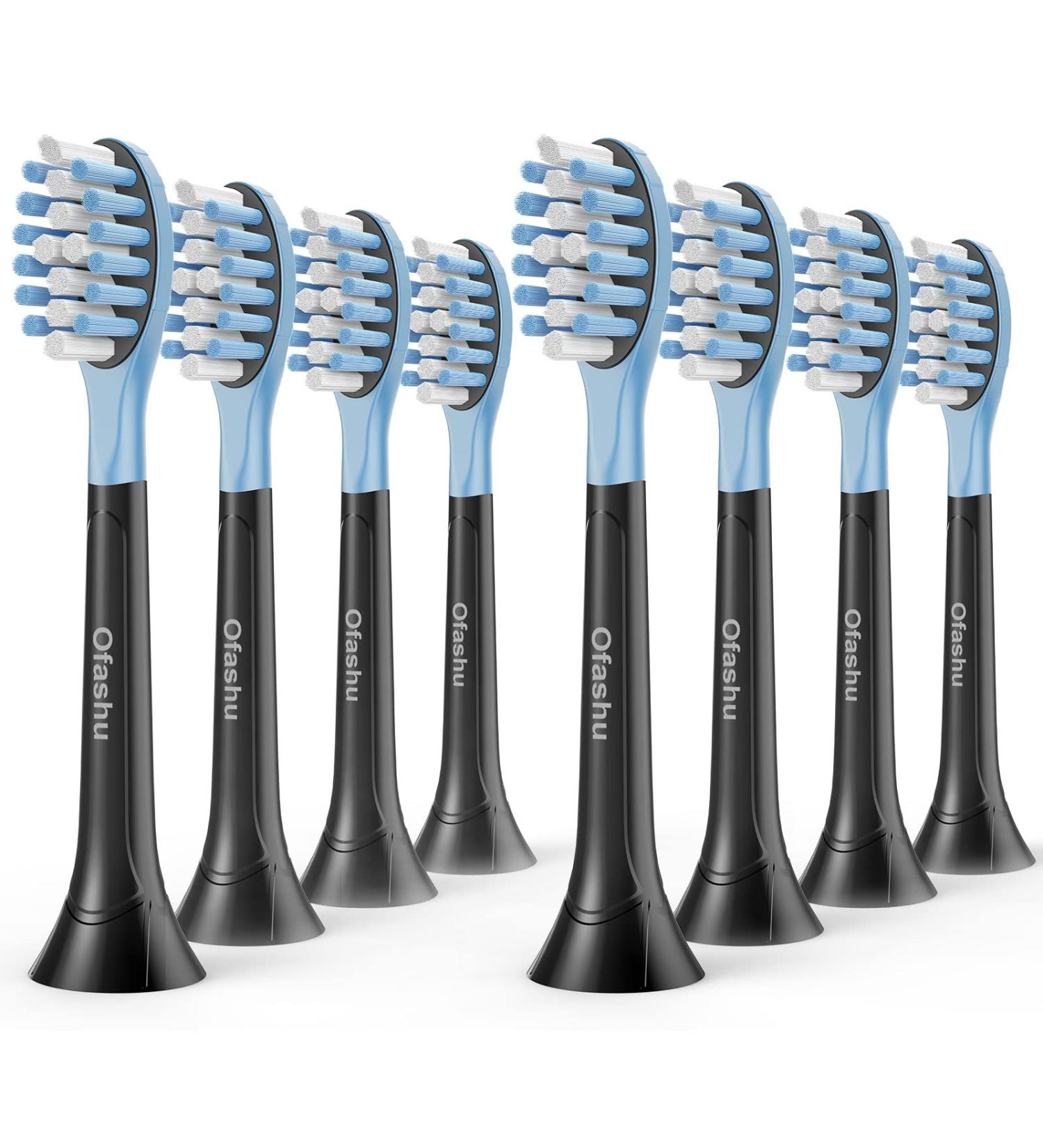 Ofashu Toothbrush Replacement Heads for Philips Sonicare DiamondClean - 8 Pack Black Blue Sonic Electric Brush Heads - Compatible with C1 C2 C3 G3 W3 4100 5100 HX9044 HX6250 - Buy Online on GoSupps.com