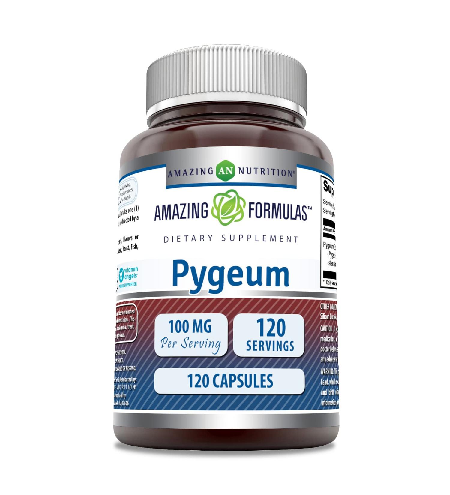 Amazing Formulas Pygeum 100mg 120 Capsules Supplement | Non-GMO, Gluten Free, Made in USA - Buy Online on GoSupps.com