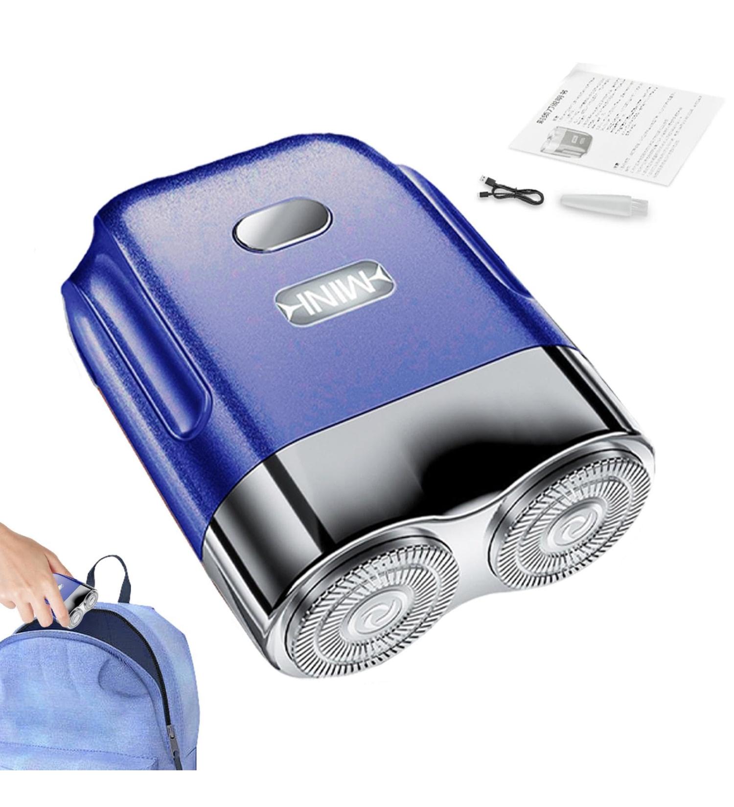 Electric Beard Trimmer | Portable Electric Shaver for Men - Beard Grooming Trimmer USB Rechargeable Automatic Face Shaver for Car Travel Home Blue - Buy Online on GoSupps.com