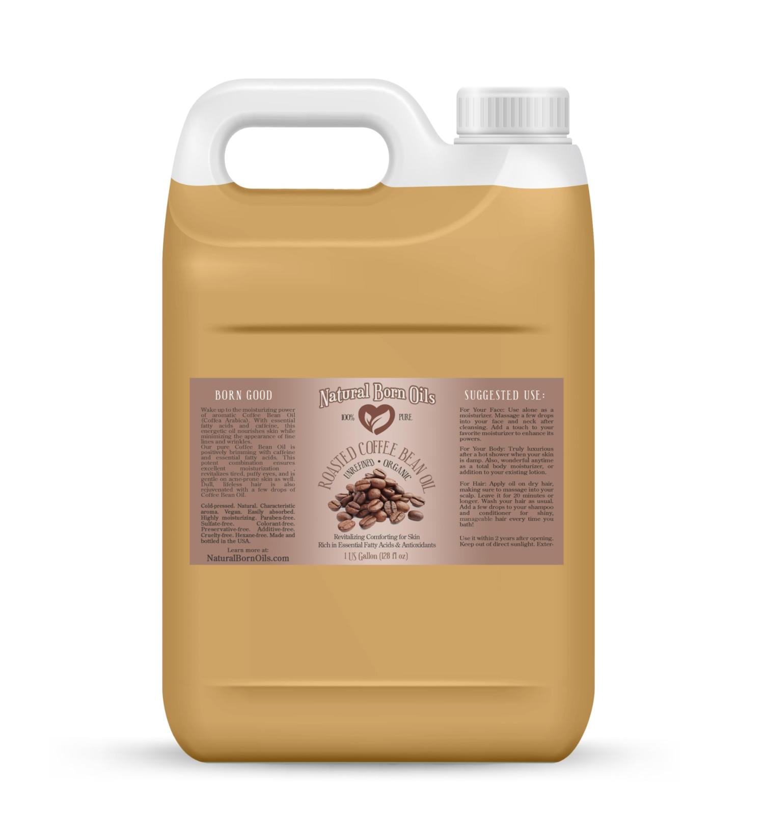 Natural Born Oils Roasted Coffee Bean Oil 1 Gallon Organic Cold-Pressed Nutrient-Dense Intense Skin Hydration Hair Strengthener - Buy Online on GoSupps.com