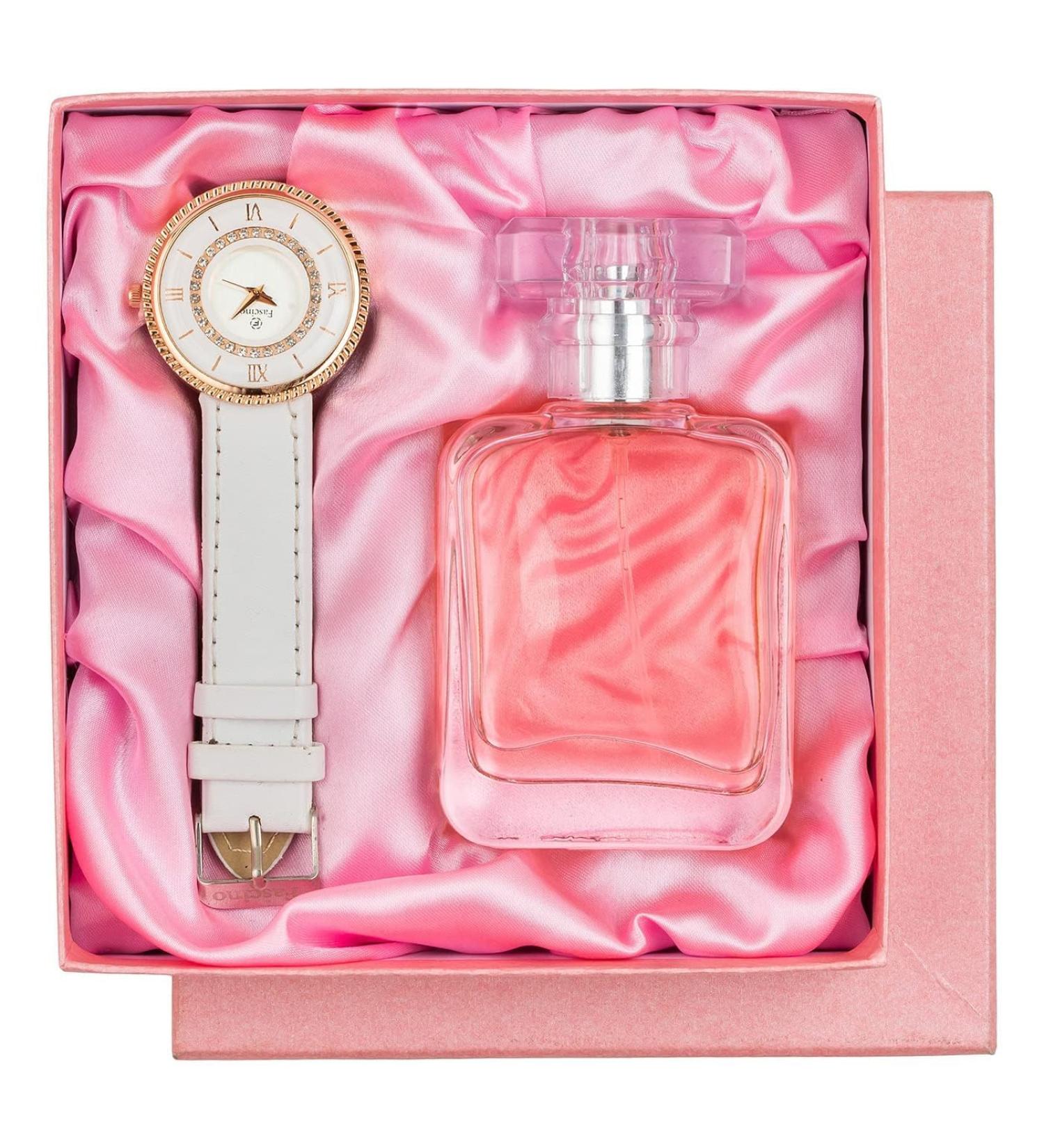 Avig.hna Women's Combo Set Of Watch And Liquid Floral Perfume - Multicolour 50 ML - Buy Online on GoSupps.com