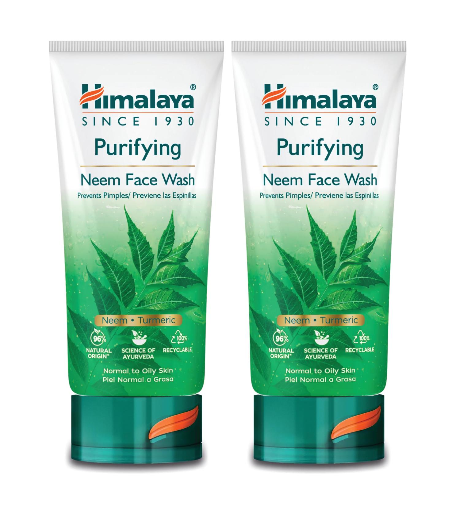 The Himalaya Drug Company Himalaya Purifying Neem Face Wash with Neem & Turmeric For Normal to Oily Skin Formulated with 100 Herbal Ingredients 150ml Pack of 2 - Buy Online on GoSupps.com