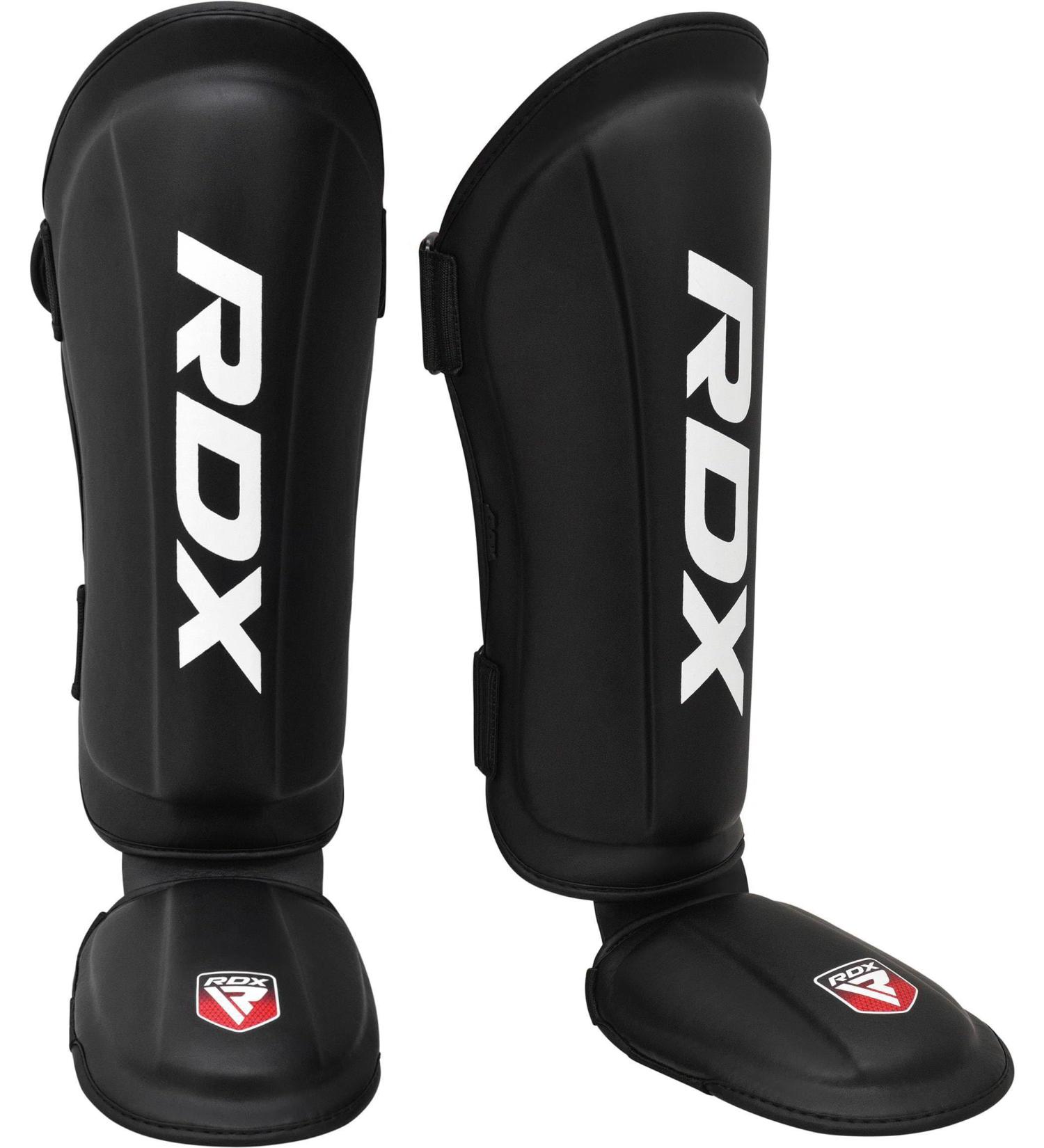 RDX Shin Guards for Kickboxing & Muay Thai | MMA Shin Protection | Approved by SMMAF Satra | Men's Black Maya Hide Leather Shin Protectors - Buy Online on GoSupps.com