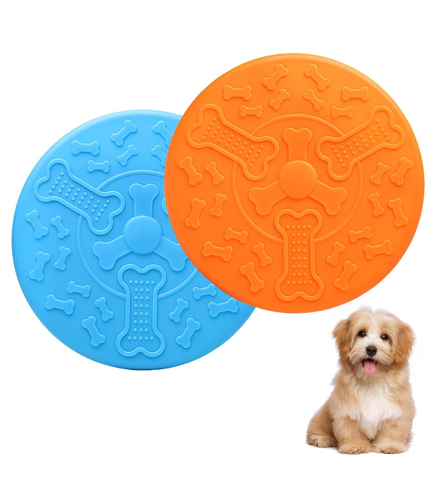 ZISHAN 2 Pcs Frisbee Dog Toy Dog Frisbee Toy Training Throw Catch Play Frisbee Dog Toy Easy To Clean and Waterproof for Outdoor Interactive Fun Toy(Color Random) - Buy Online on GoSupps.com