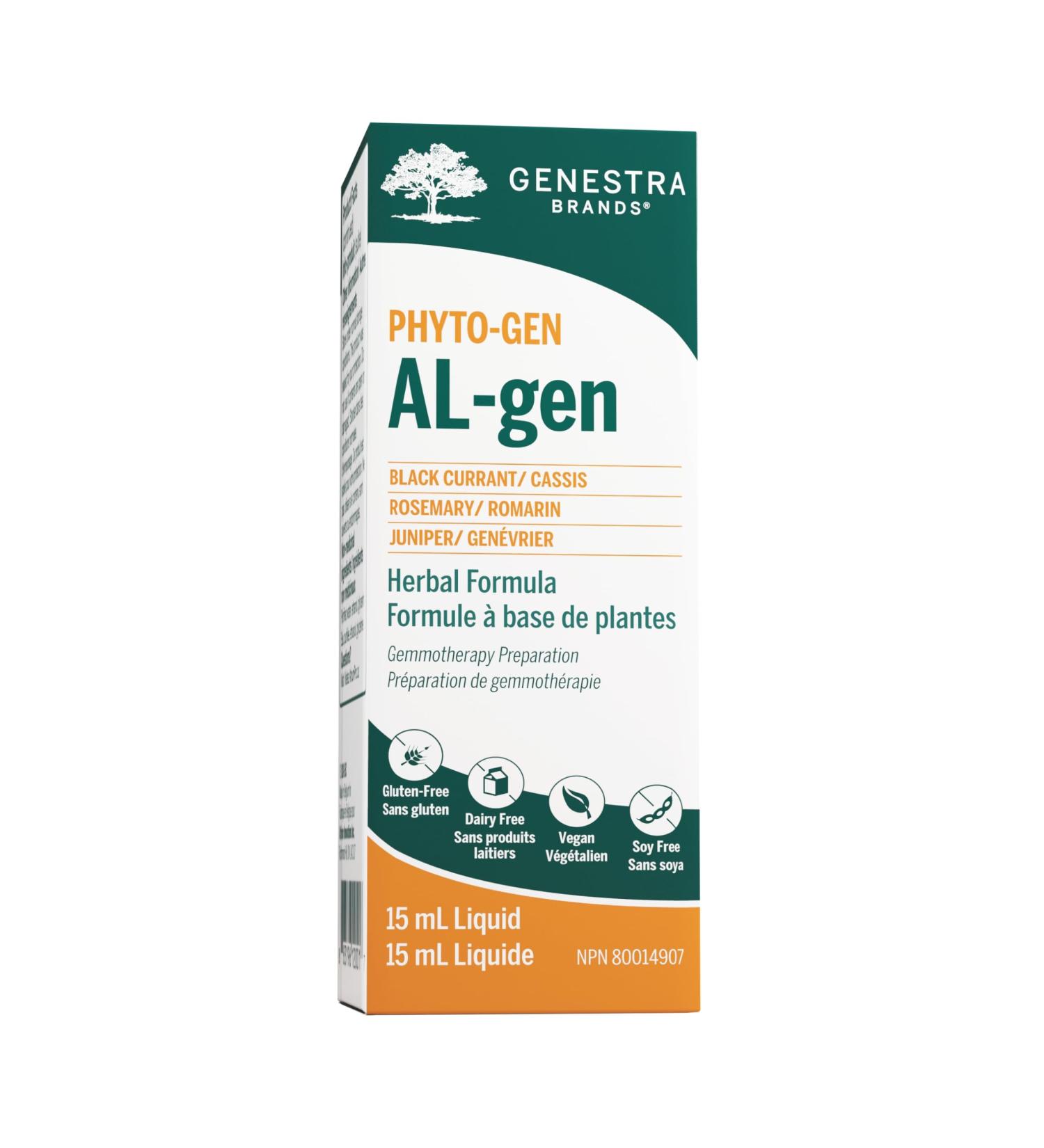 Genestra Brands - Al-gen - Black Currant Rosemary and Juniper Herbal Supplement - 15 ml Liquid - Buy Online on GoSupps.com