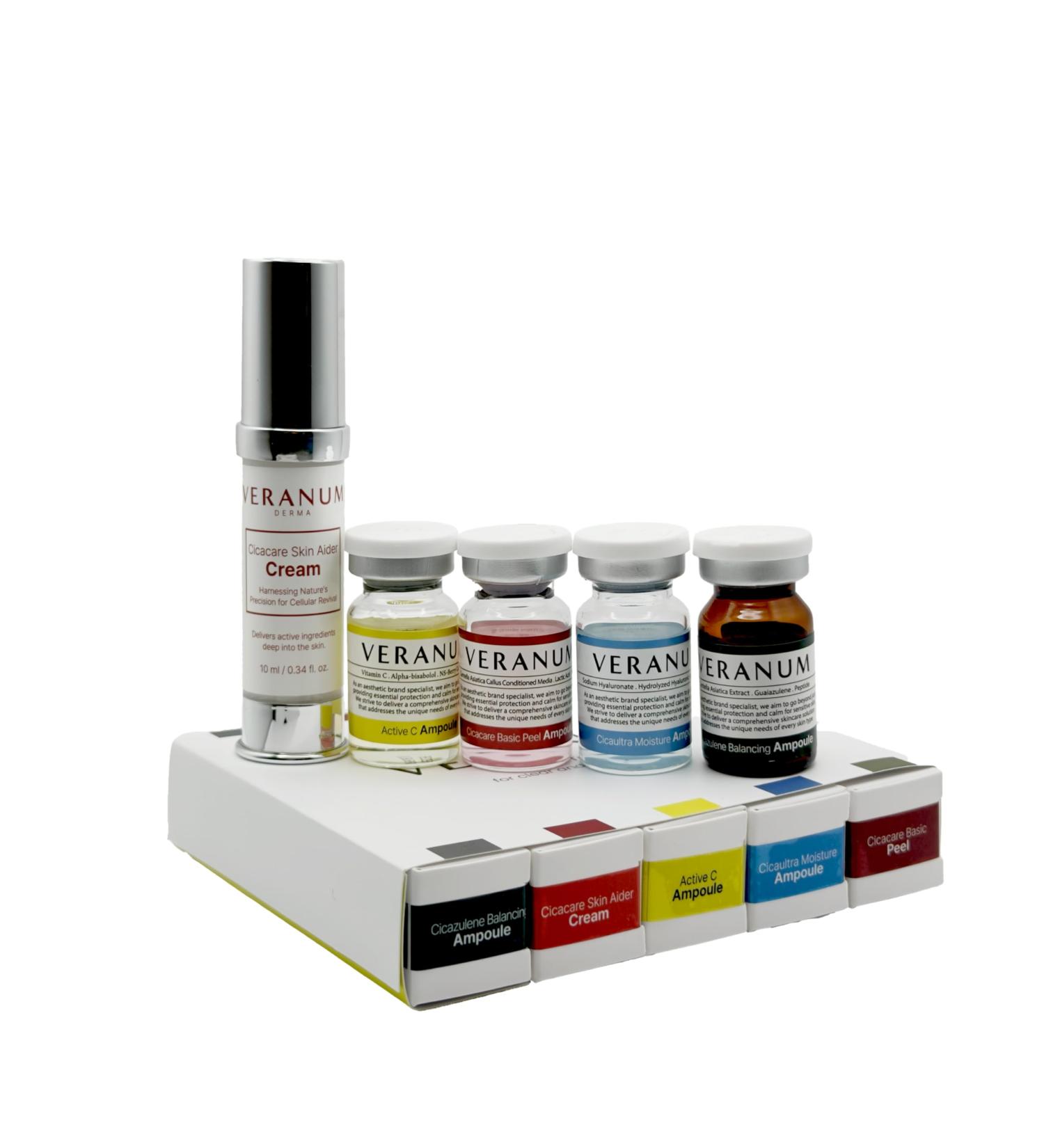 Veranum 7-Day Glow Trial Kit 5-Piece Ampoule + Aider Cream System | MicroFusion 2X Absorption | Vitamin C + Collagen + Centella EV | K-Beauty Discovery Set for Hydration & Radiance (5 Mini Sizes) - Buy Online on GoSupps.com