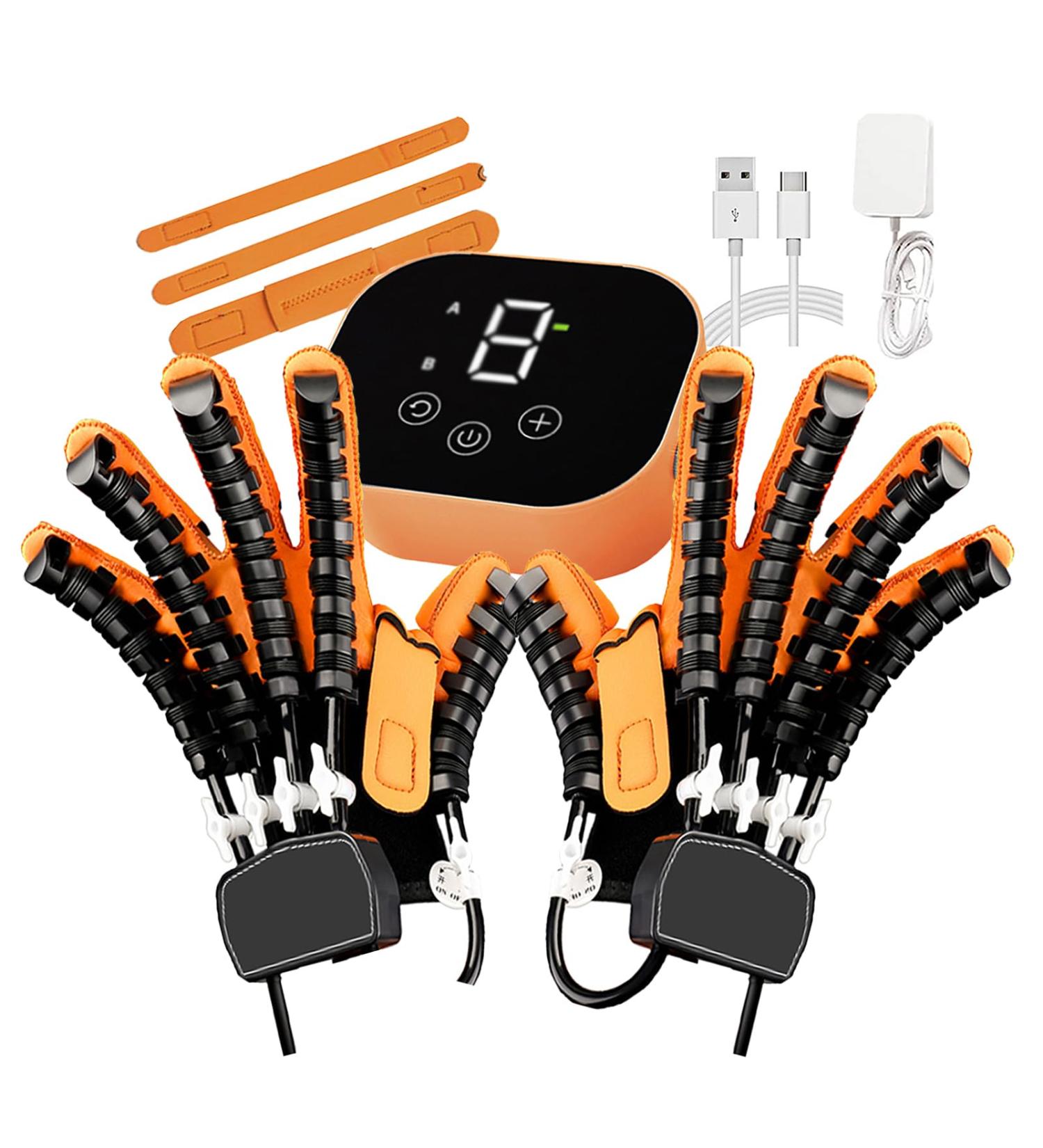 Rehabilitation Robot Gloves Mobility Finger Training Equipment Stroke Hand Therapy Equipment for Hemiplegia Patient Hand Injury Patient Aids Trainer left+right Large - Buy Online on GoSupps.com