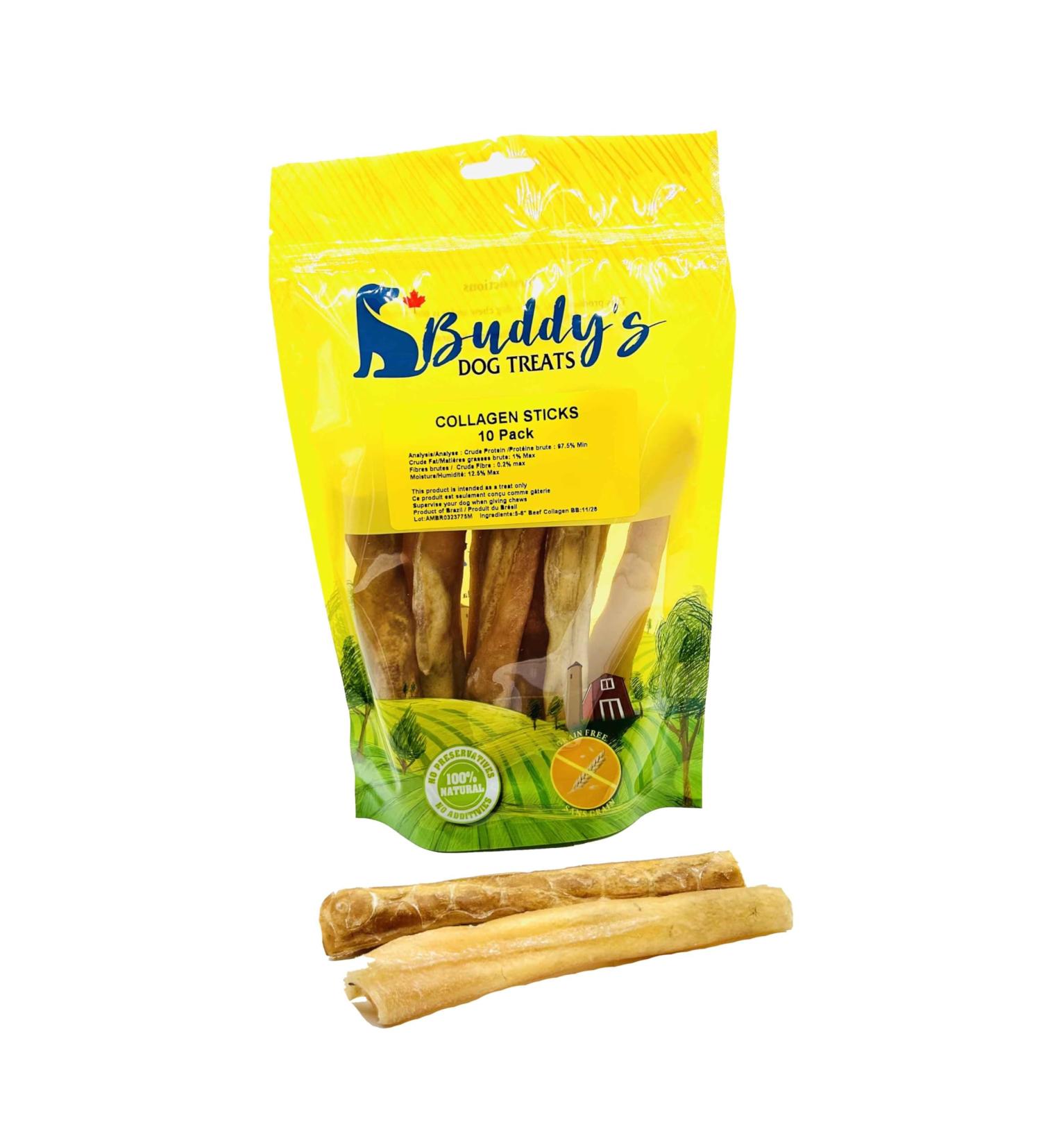 Collagen Sticks (10 Pack) Large Dog Dental Chew (5-6" Long)-Rawhide Free-Chemical Free-LONGLASTING - Buy Online on GoSupps.com
