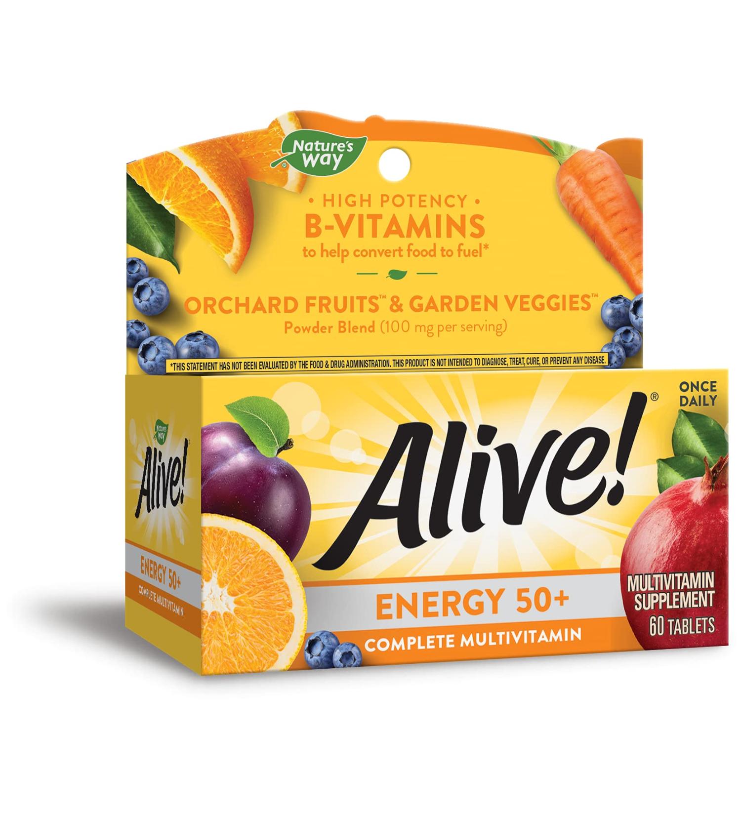 Nature's Way Alive! Energy 50+ Multivitamin - 60 Tablets for Adults 50+ - Buy Online on GoSupps.com