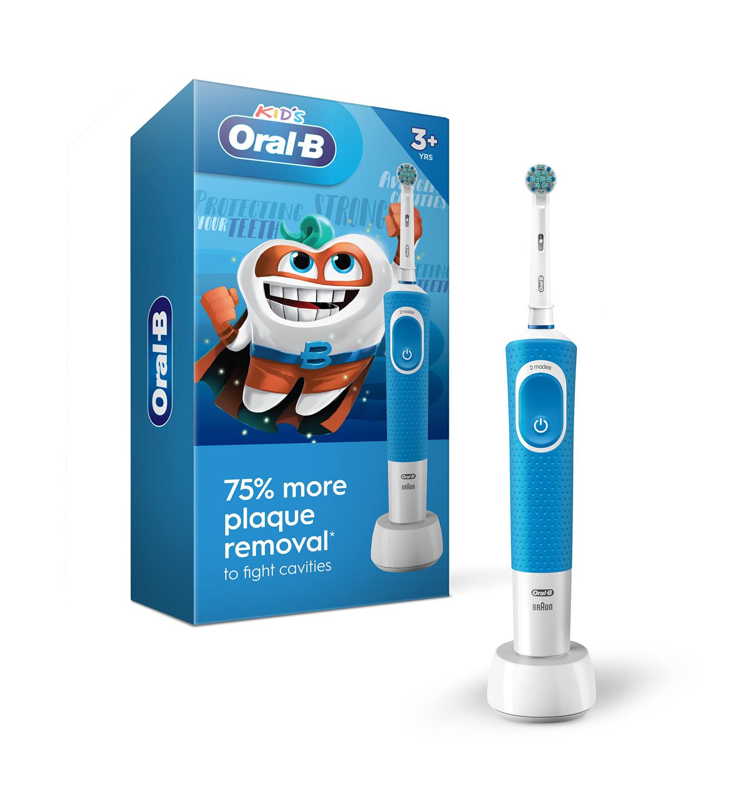 Oral-B Kids Electric Toothbrush with Sensitive Brush Head and Timer, Ages 3+, Product Design May Vary - Buy Online on GoSupps.com