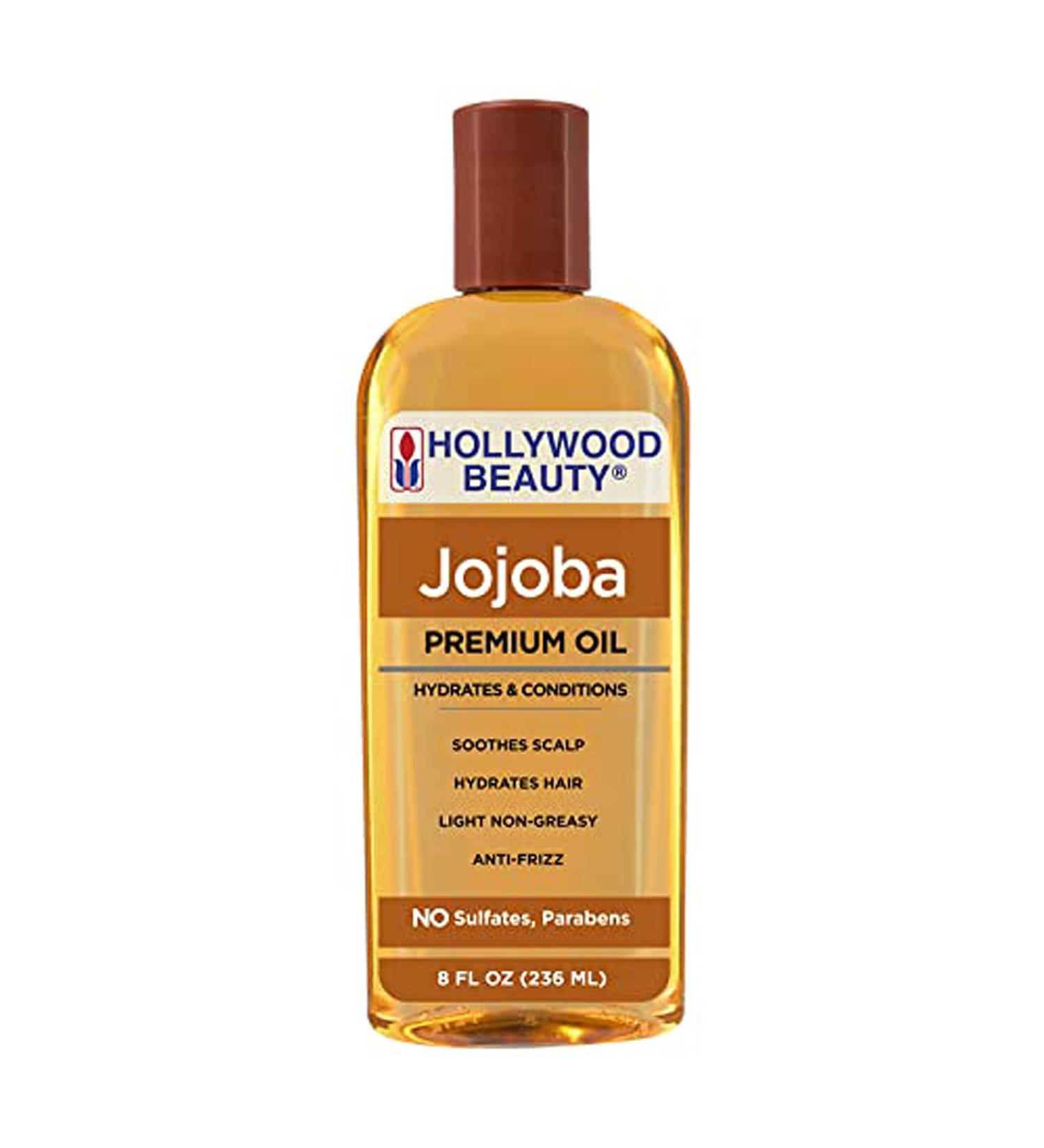 Hollywood Beauty Jojoba Hair Oil 8oz - Non-Greasy Moisturizer for Hydration Scalp Soothing & Anti-Frizz Treatment - Buy Online on GoSupps.com