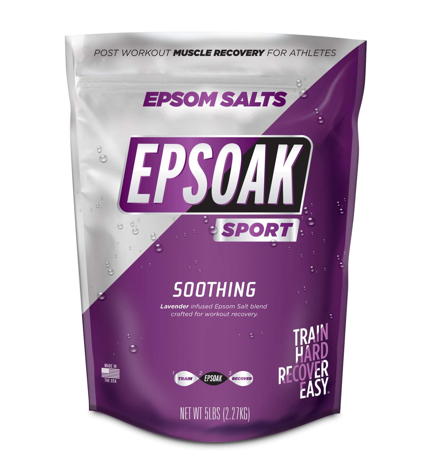 Epsoak Sport Lavender Epsom Salt - 5 lbs. Therapeutic Soak for Athletes with Essential Oil - Bulk Bag - Buy Online on GoSupps.com