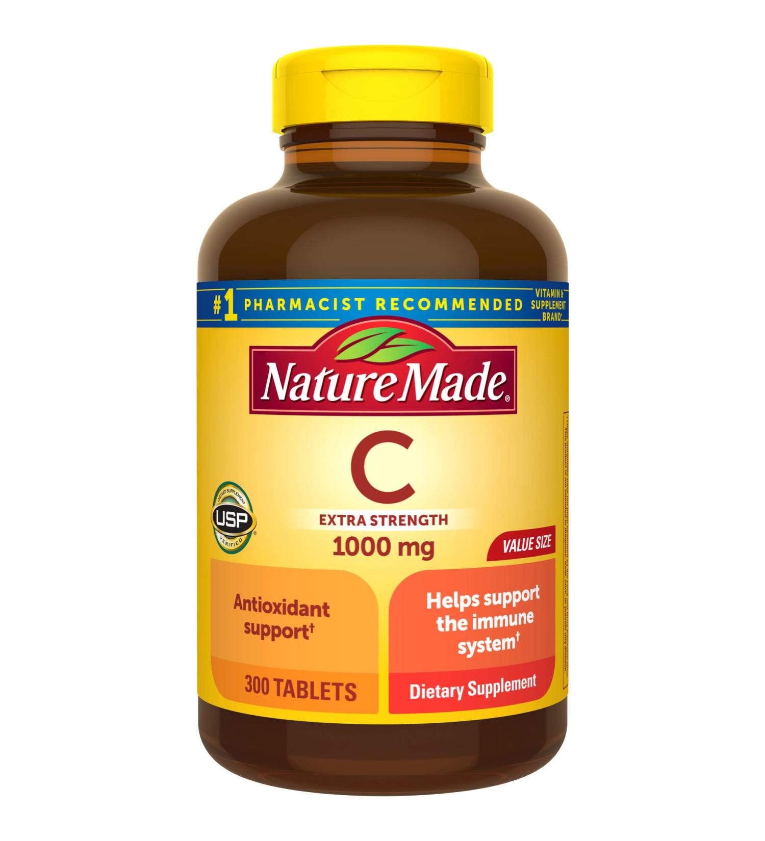 Nature Made Extra Strength Vitamin C 1000 mg - Immune Support Dietary Supplement 300 Tablets 300 Day Supply - Buy Online Worldwide - Buy Online on GoSupps.com