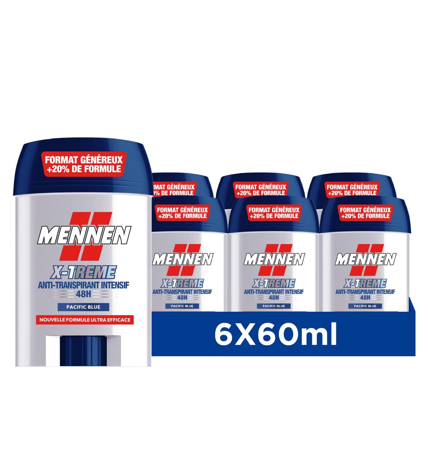 MENNEN X-TREME Antiperspirant for men 48H large stick without alcohol - Pack of 6