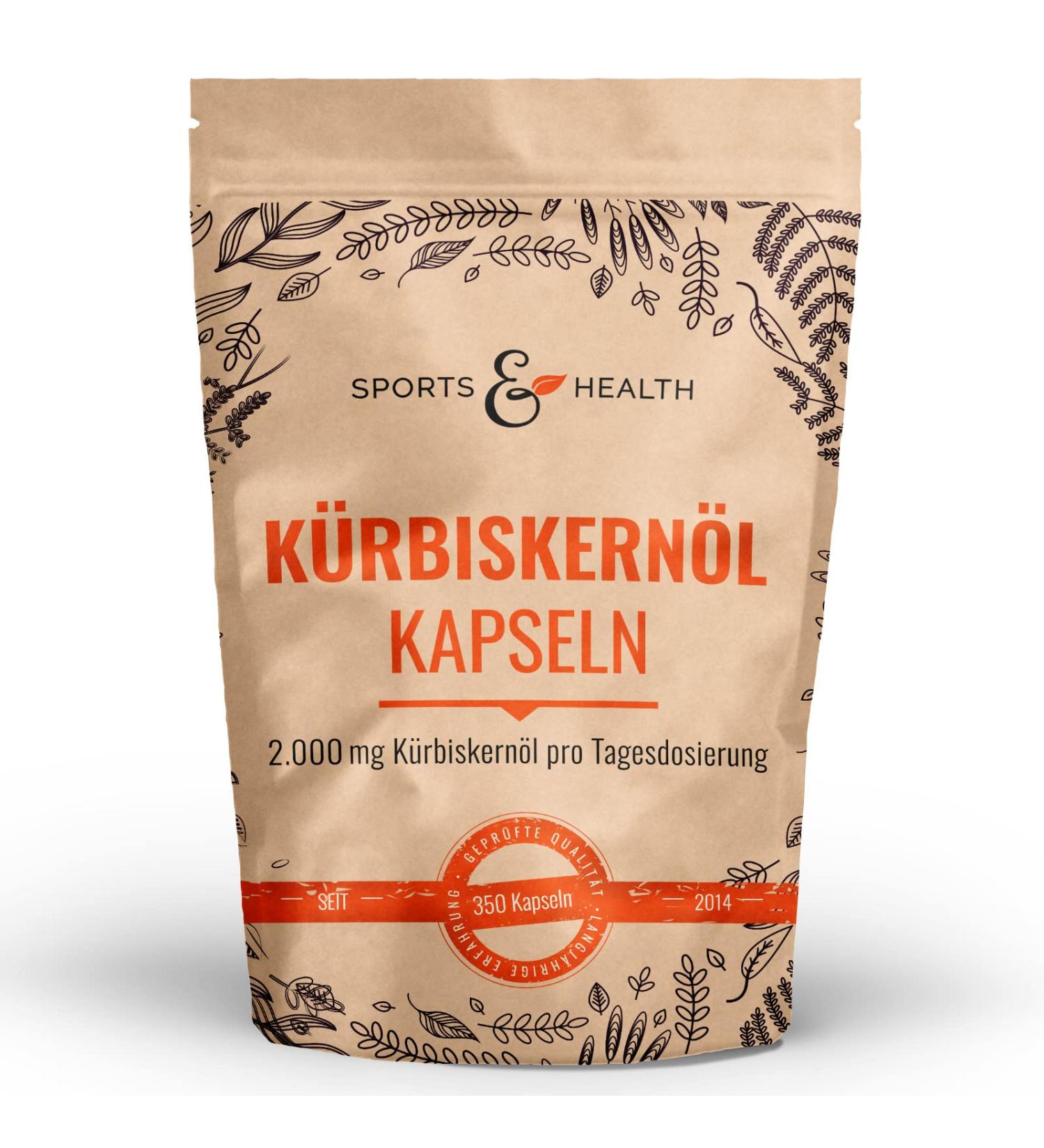 Premium Pumpkin Seed Oil Capsules - 350 High-Dose Softgels | 2000mg Daily with Vitamin E for Optimal Health - Buy Online on GoSupps.com