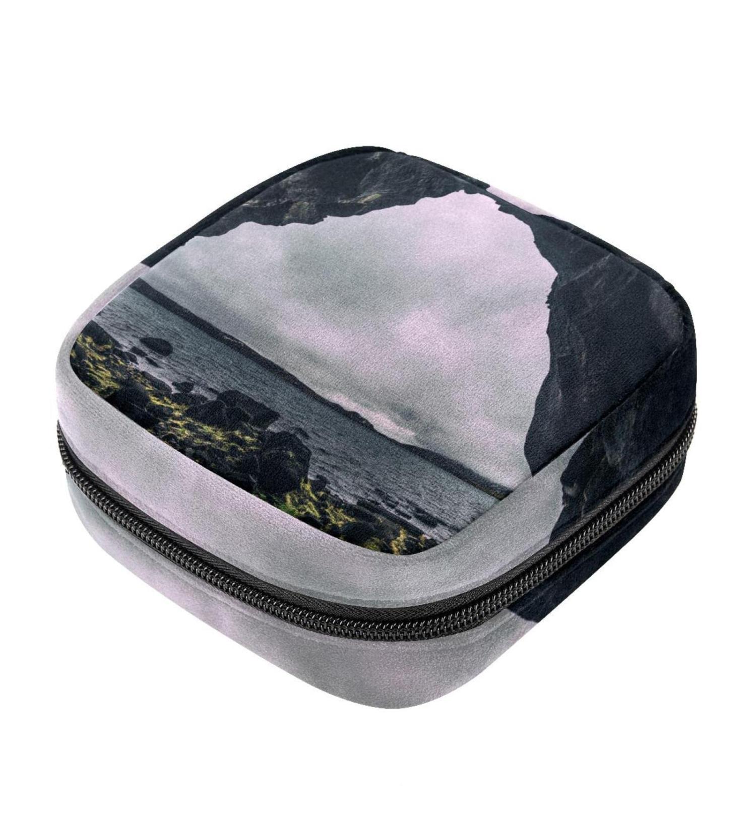 Menstruation Bag with Zipper | Women's Napkin & Tampon Tote - Icelandic Cave Design - Buy Online on GoSupps.com