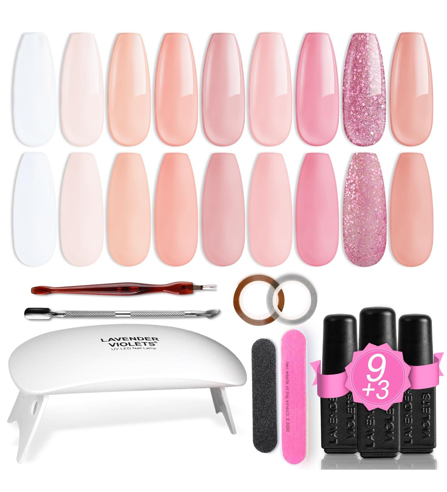Buy Lavender Violets 19-Piece UV Lamp & LED Nail Dryers - Portable USB 9+3 Gel Polish Set for Professional Manicure - Buy Online on GoSupps.com